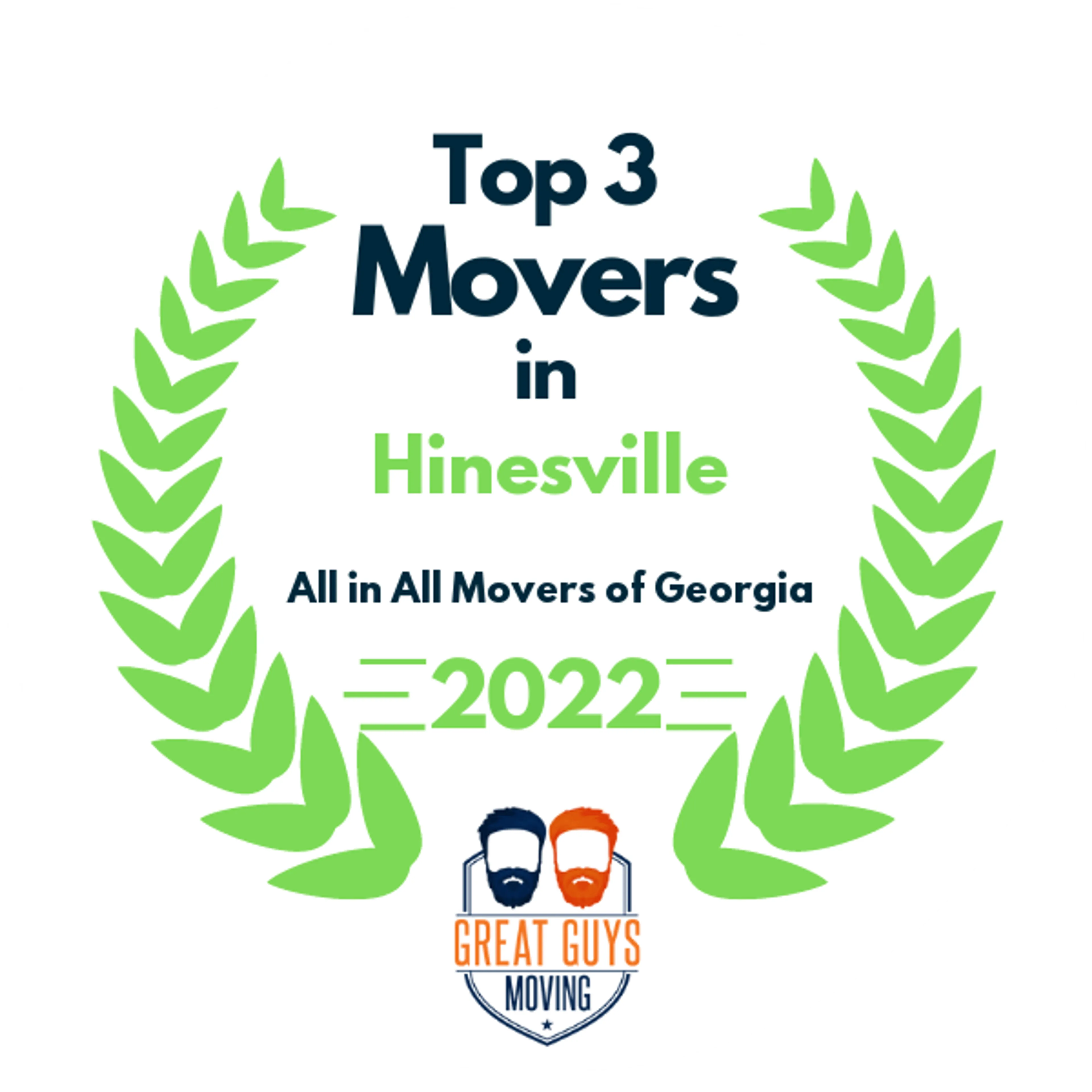 Top 3 Movers in Hinesville, GA 2022 award