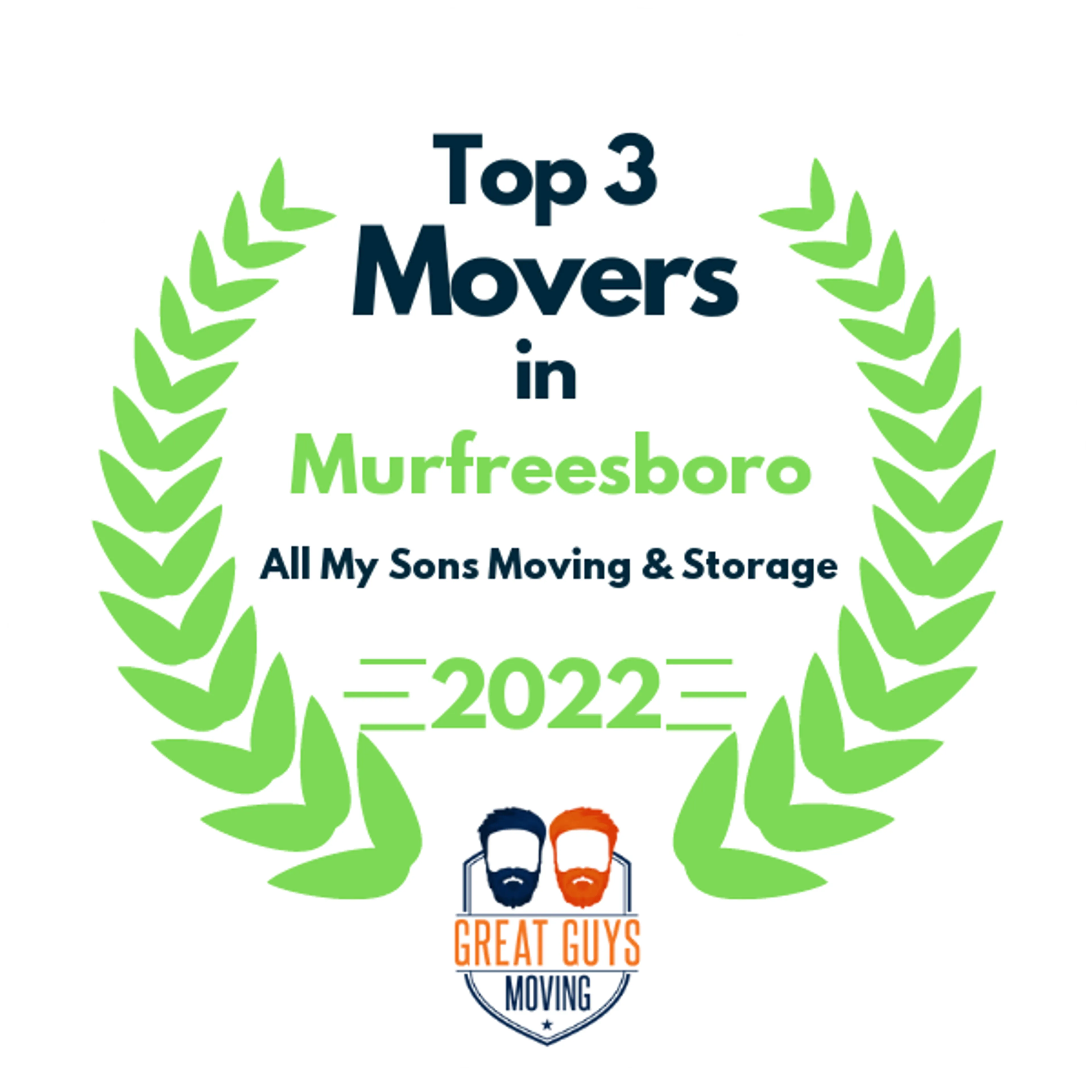 Top 3 Movers in Murfreesboro, TN 2022 award