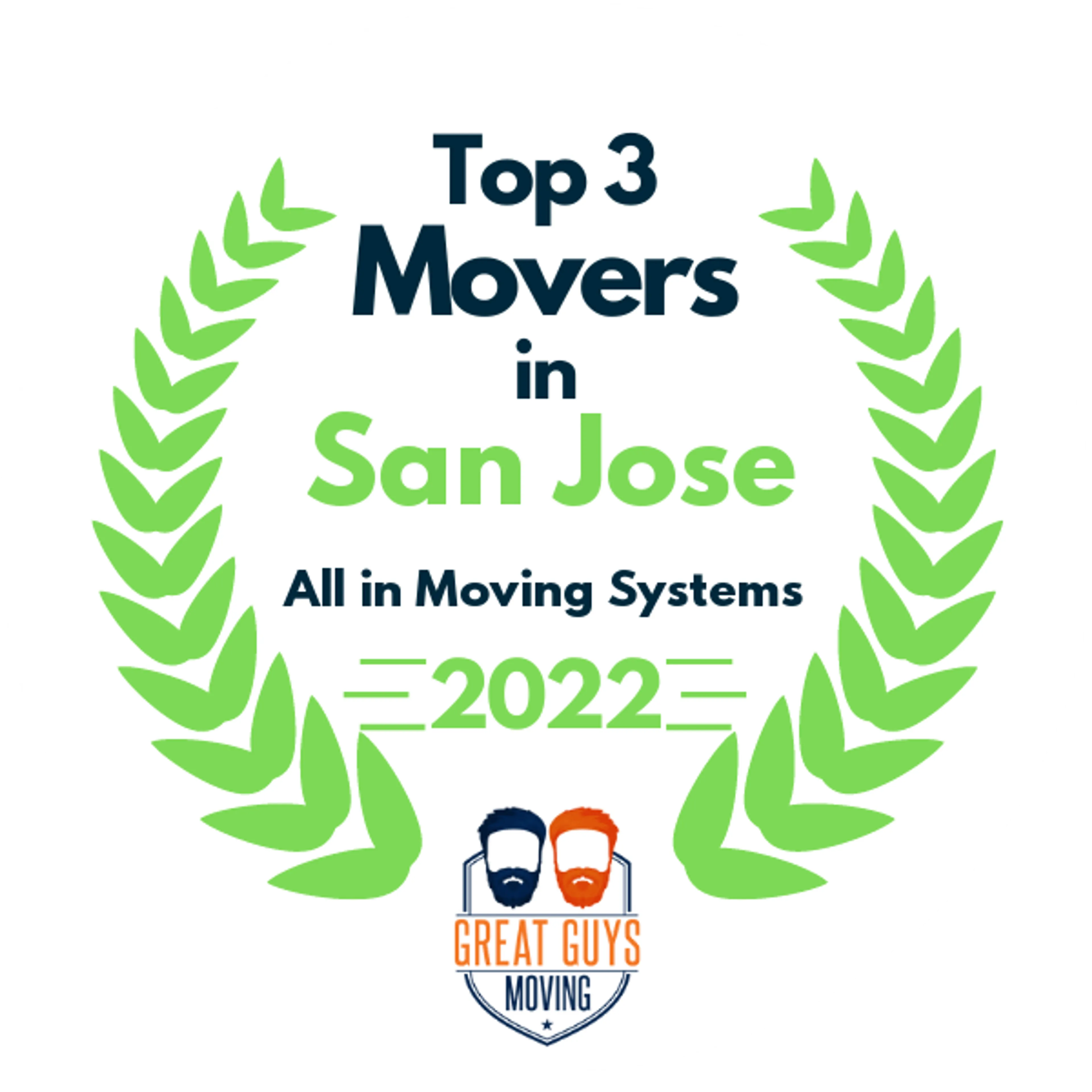 Top 3 Movers in San Jose, CA 2022 award