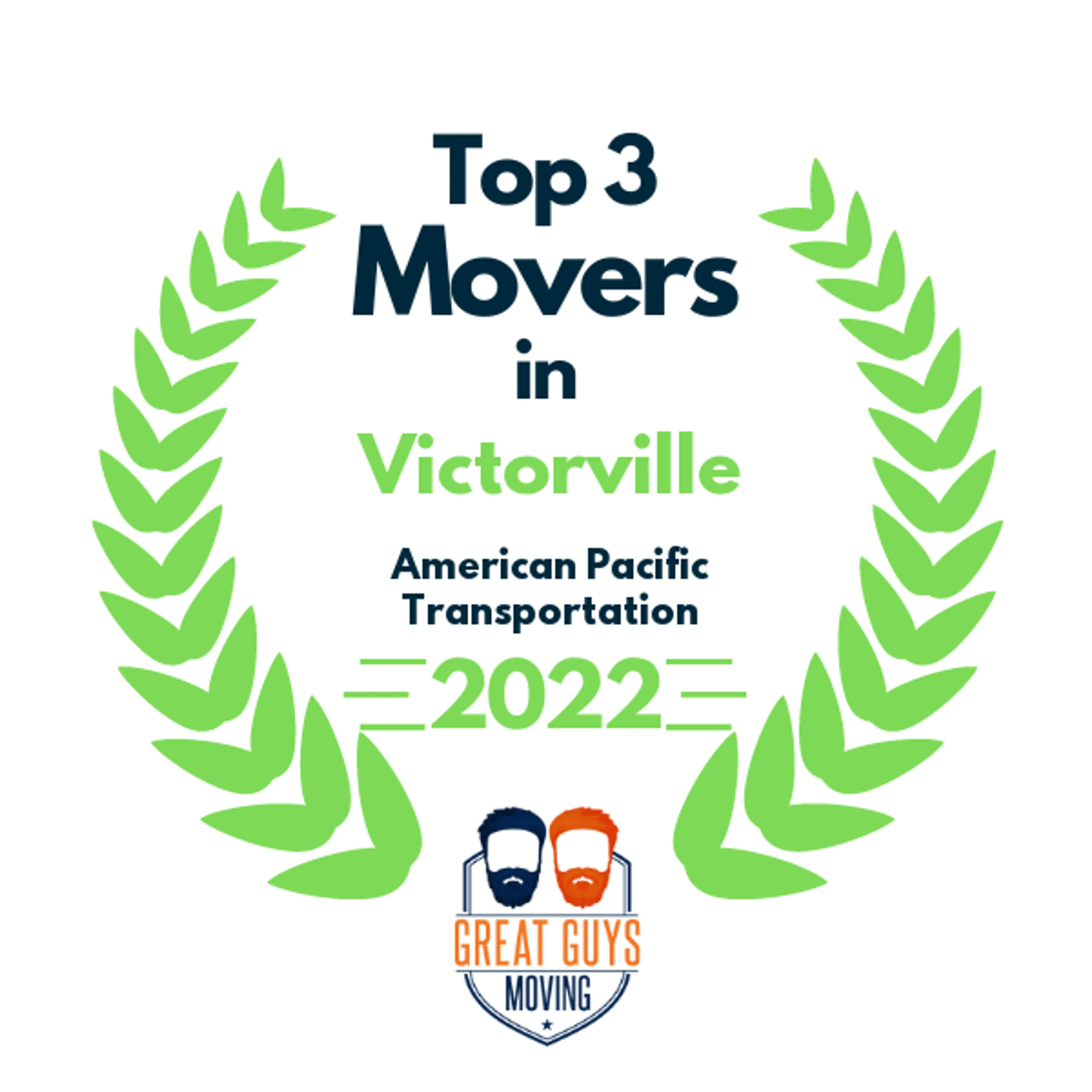 Top 3 Movers in Victorville, CA 2022 award