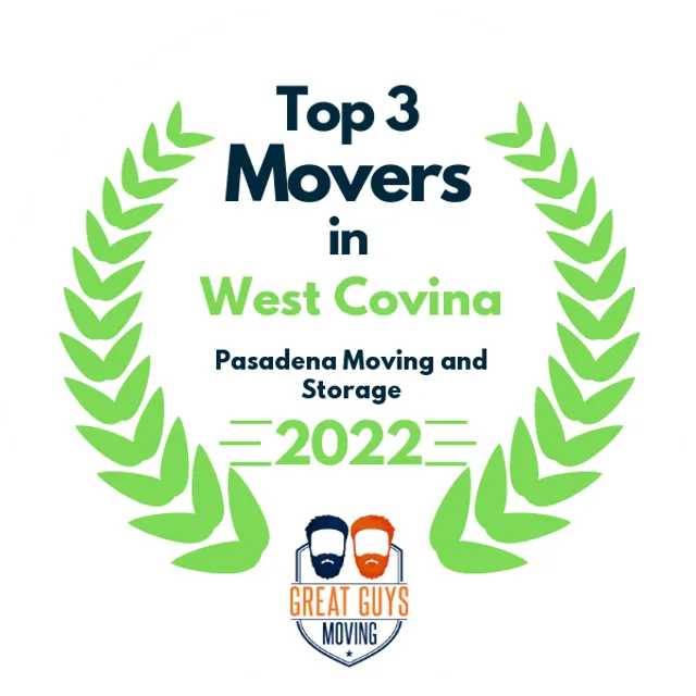 Top 3 Movers in Pasadena, CA 2022 award