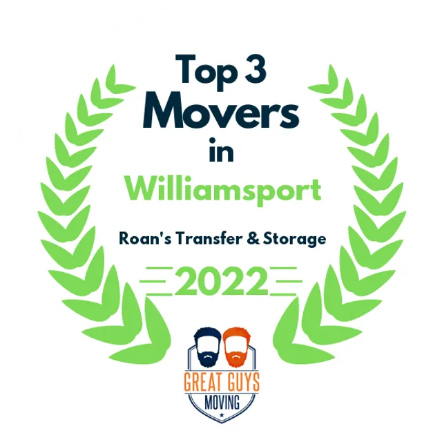 Top 3 Movers in Williamsport, PA 2022 award