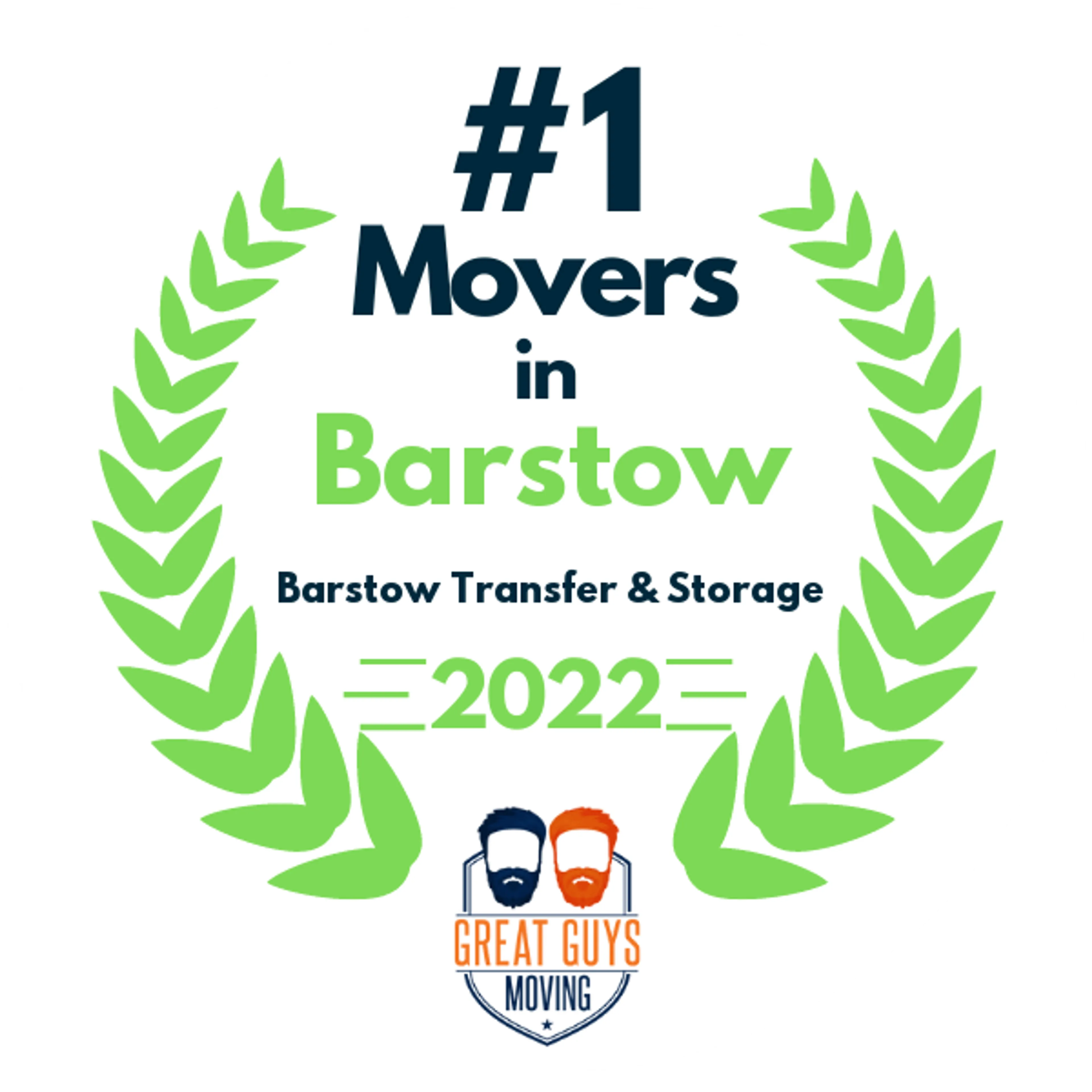 #1 Ranked Movers in Barstow, CA 2022 award