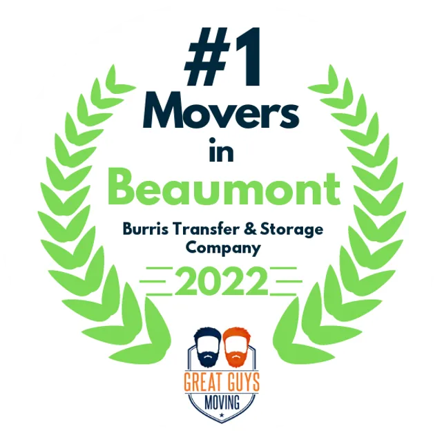 #1 Ranked Movers in Pasadena, TX 2022 award