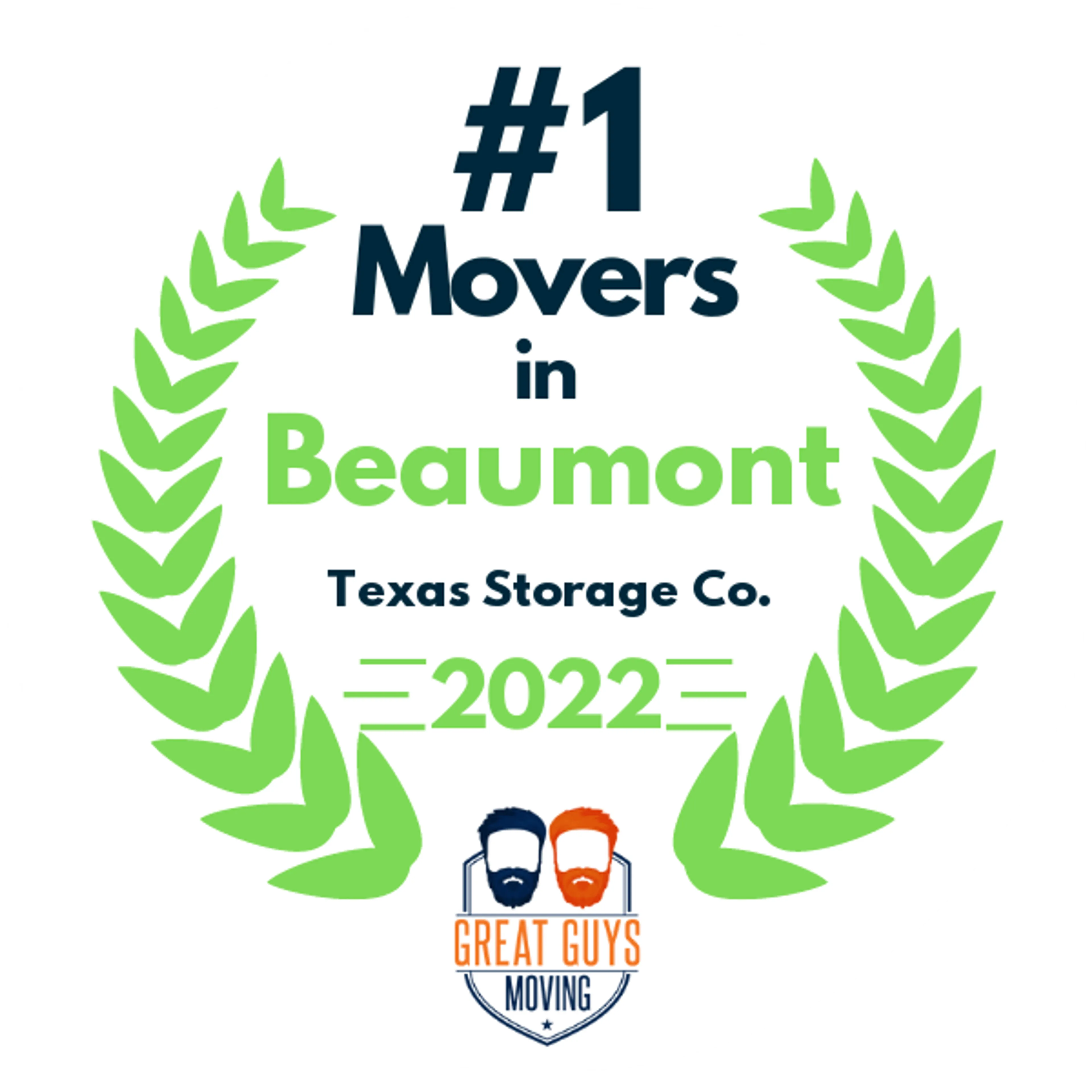 #1 Ranked Movers in Beaumont, TX 2022 award