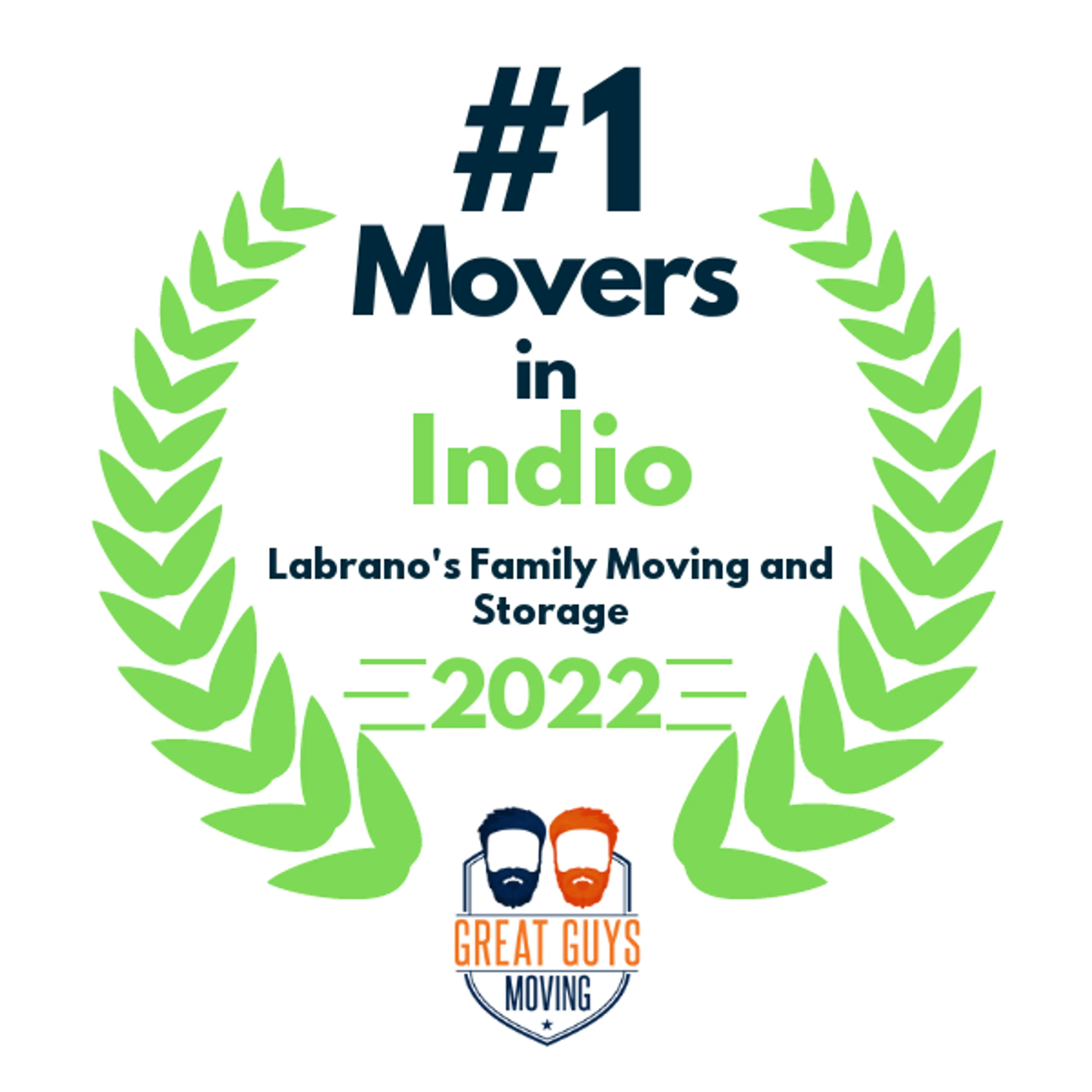 #1 Ranked Movers in Indio, CA 2022 award