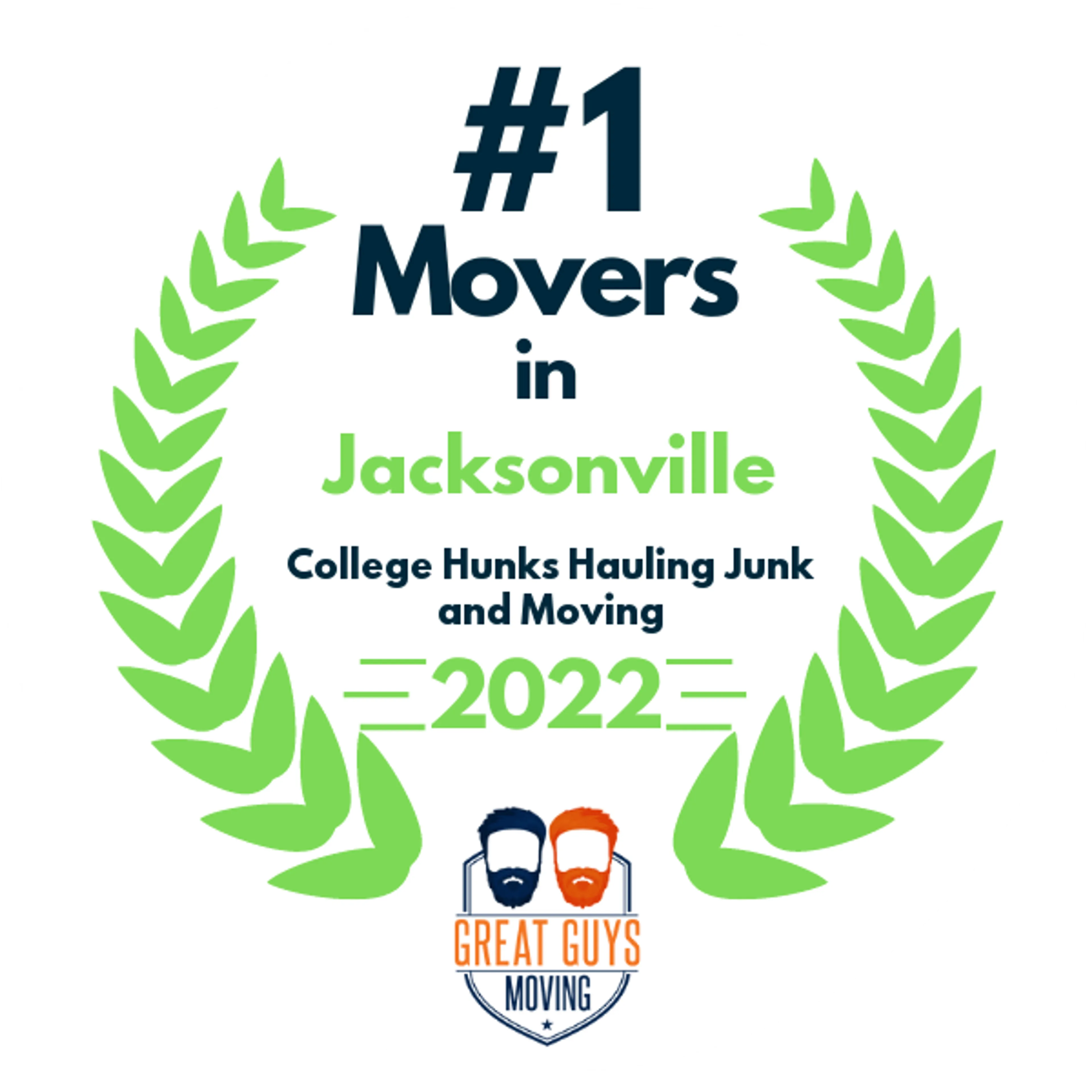 #1 Ranked Movers in Jacksonville, FL 2022 award