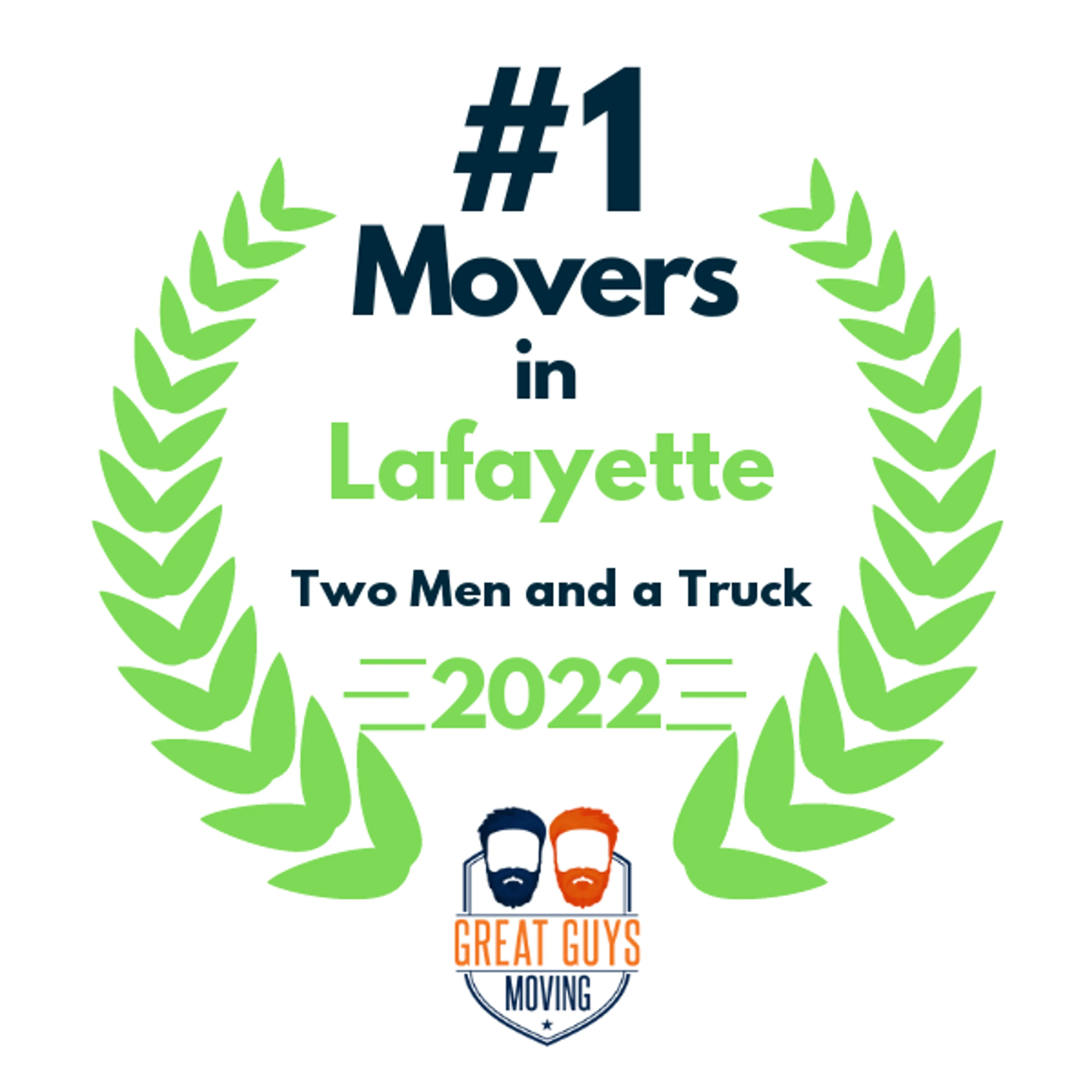 #1 Ranked Movers in Lafayette, LA 2022 award