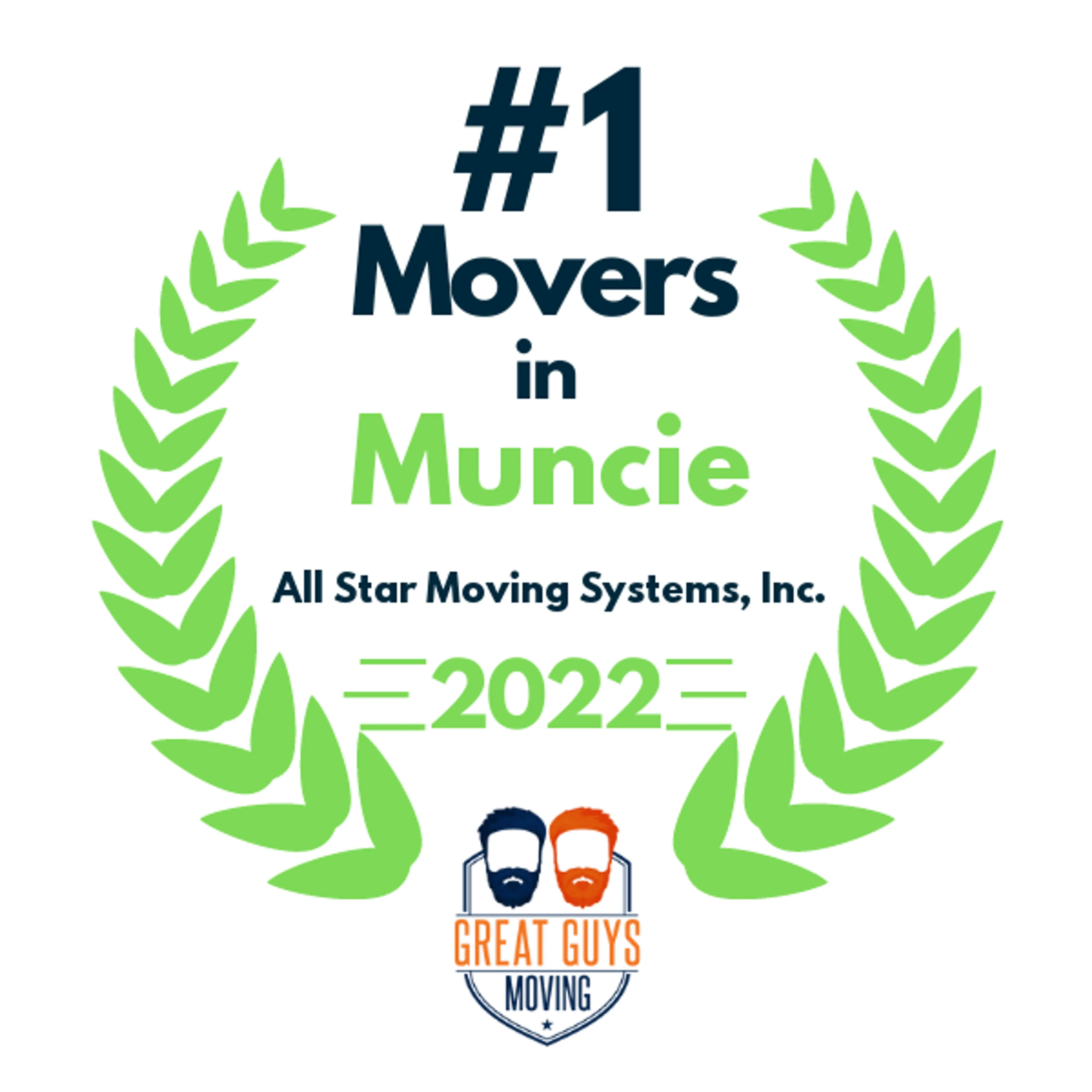 #1 Ranked Movers in Muncie, IN 2022 award