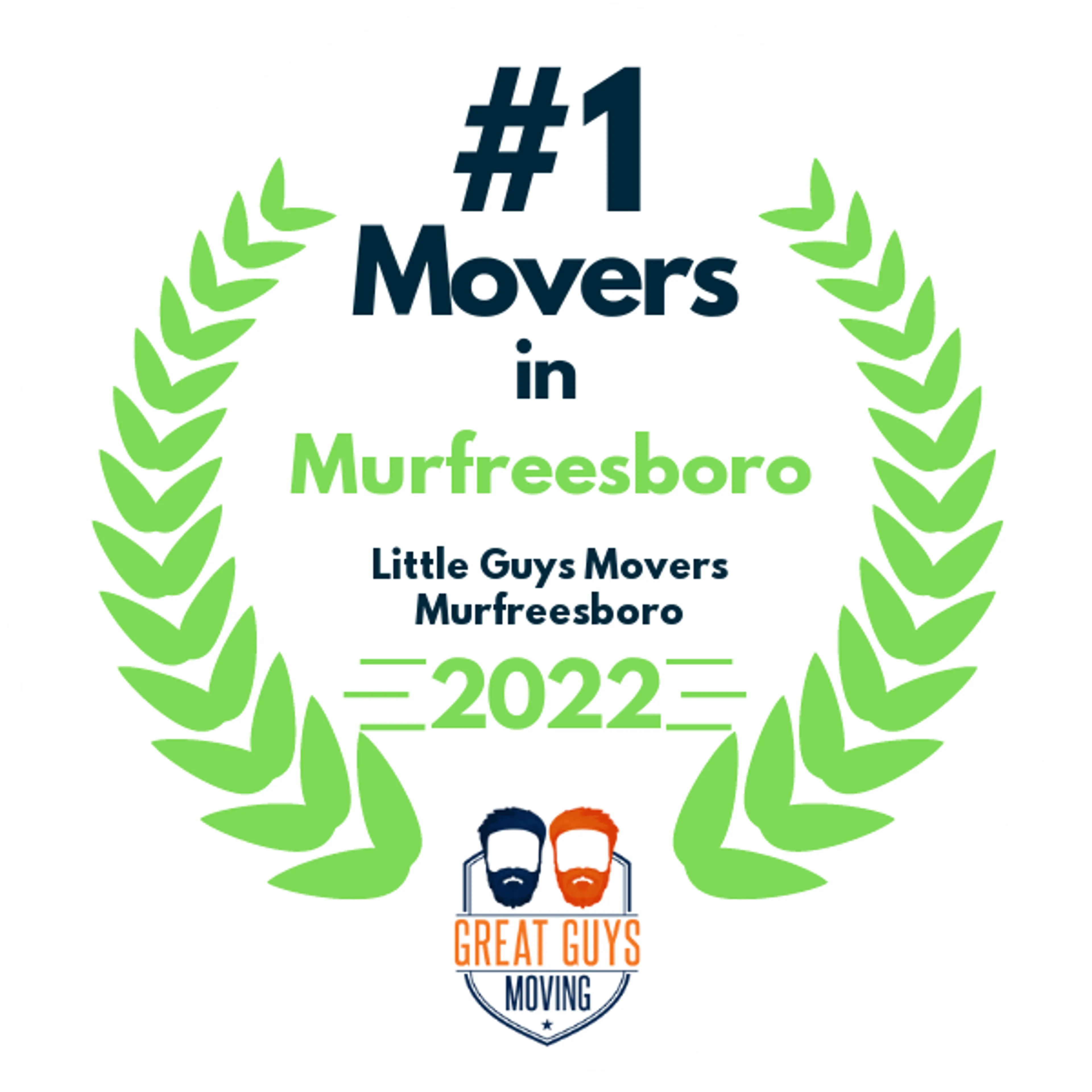 #1 Ranked Movers in Murfreesboro, TN 2022 award