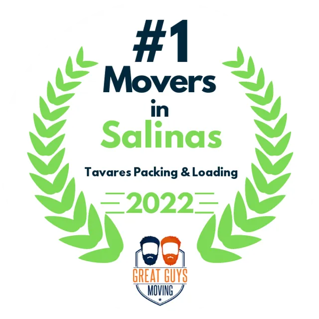 #1 Ranked Movers in Salinas, CA 2022 award