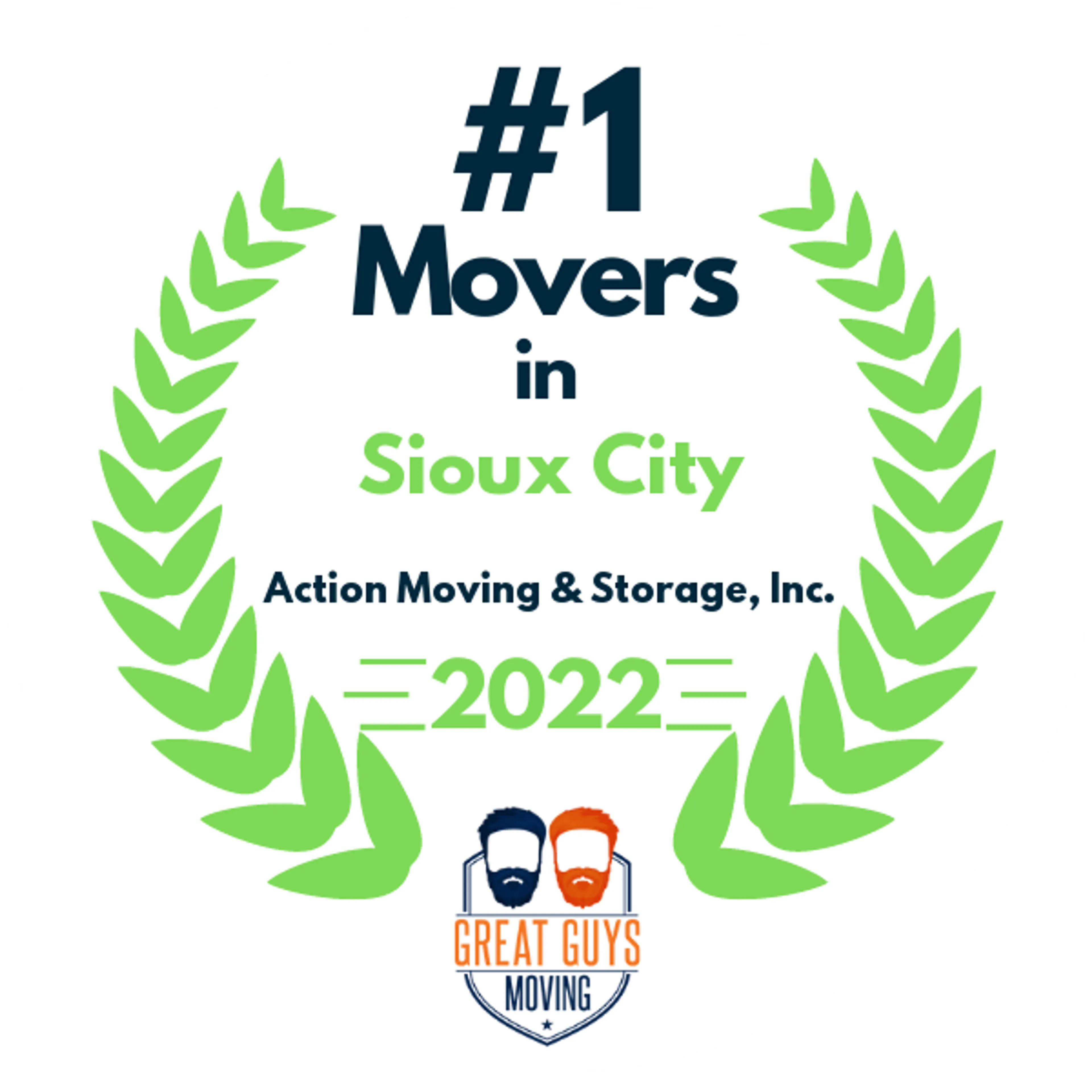 #1 Ranked Movers in Sioux City, IA 2022 award