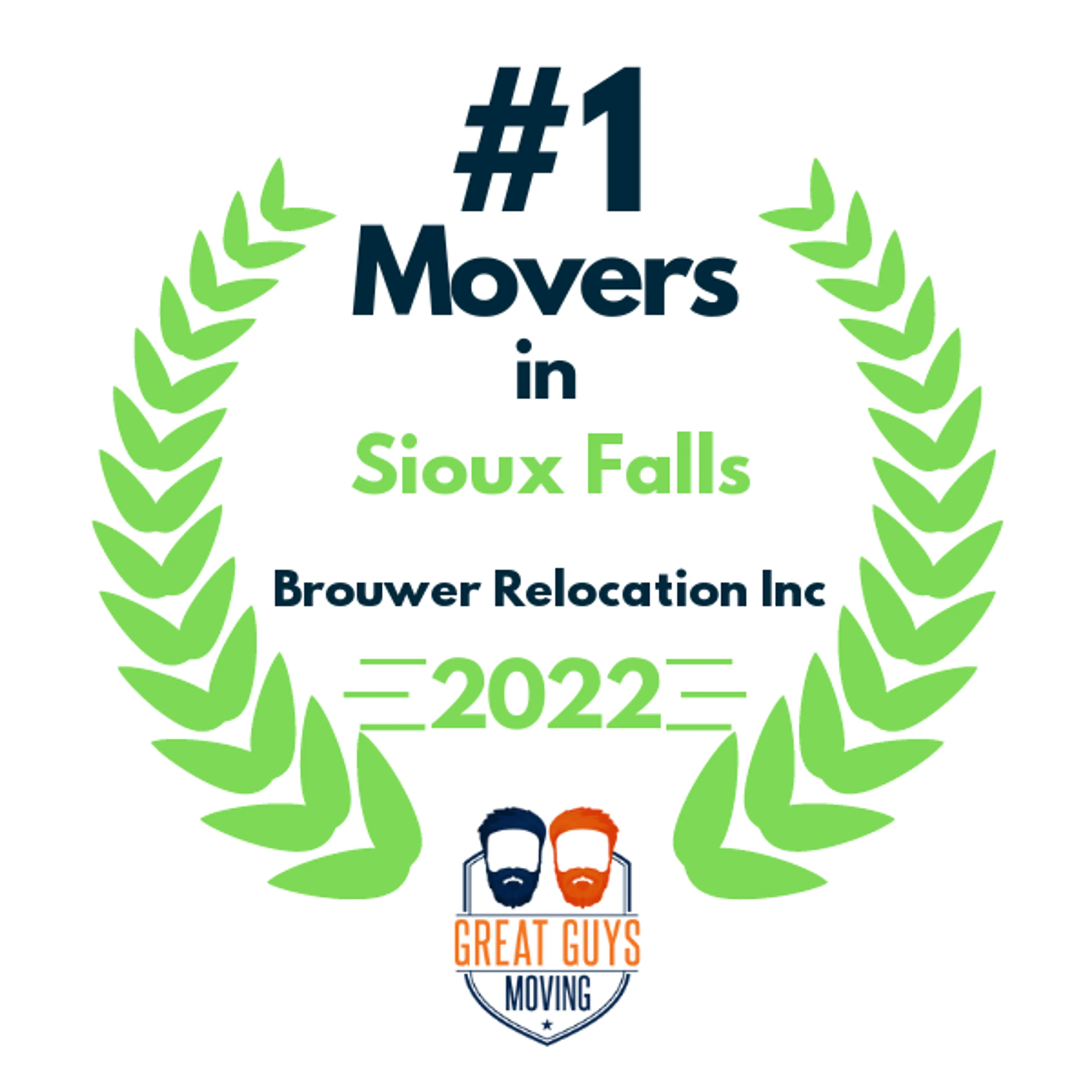 #1 Ranked Movers in Sioux Falls, SD 2022 award