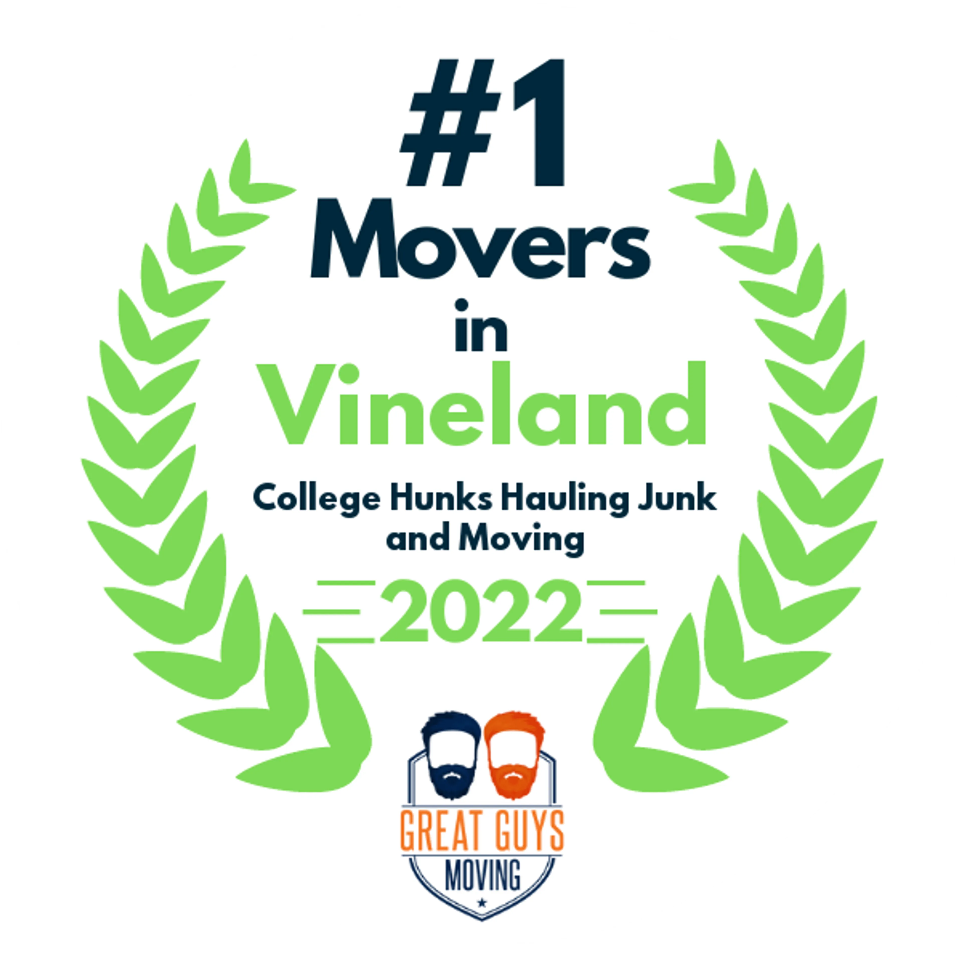 #1 Ranked Movers in Vineland, NJ 2022 award