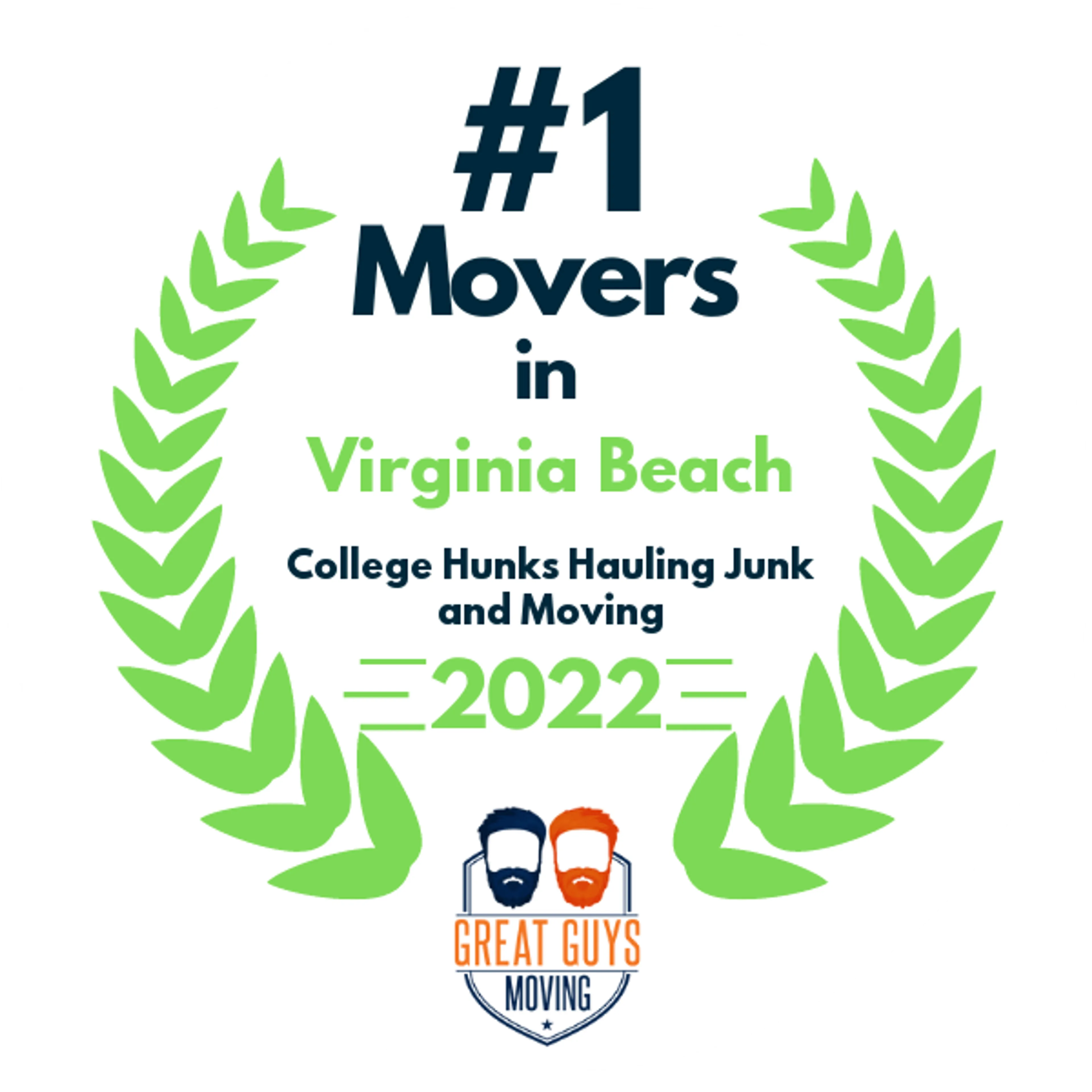 #1 Ranked Movers in Virginia Beach, VA 2022 award