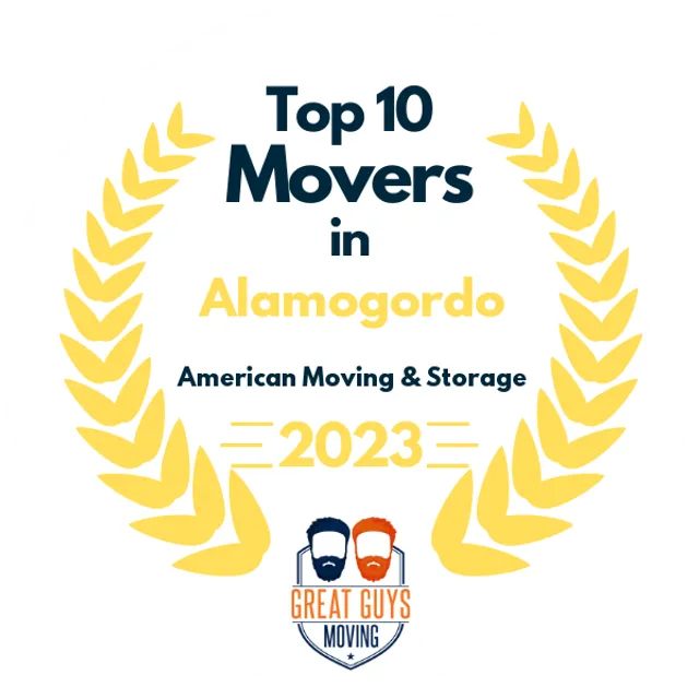 Top 10 Movers in Alamogordo, NM 2023 award