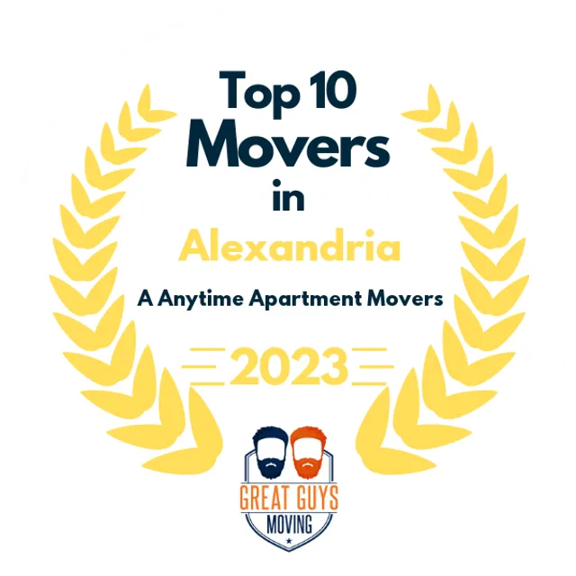 Top 10 Movers in Washington DC, DC 2023 award