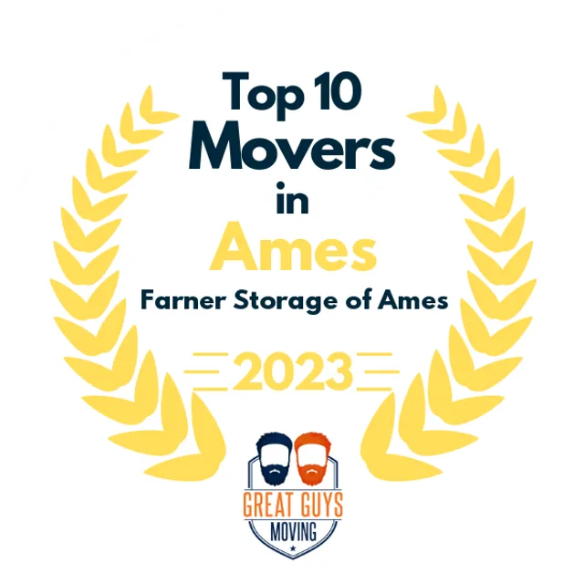 Top 10 Movers in Ames, IA 2023 award