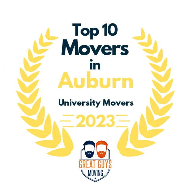 Top 10 Movers in Auburn, AL 2023 award