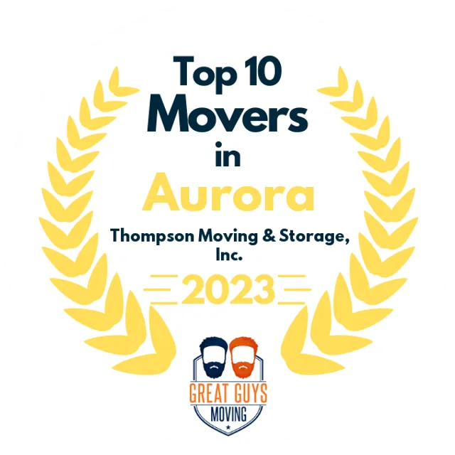 Top 10 Movers in Aurora, IL 2023 award