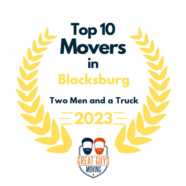 Top 10 Movers in Roanoke, VA 2023 award