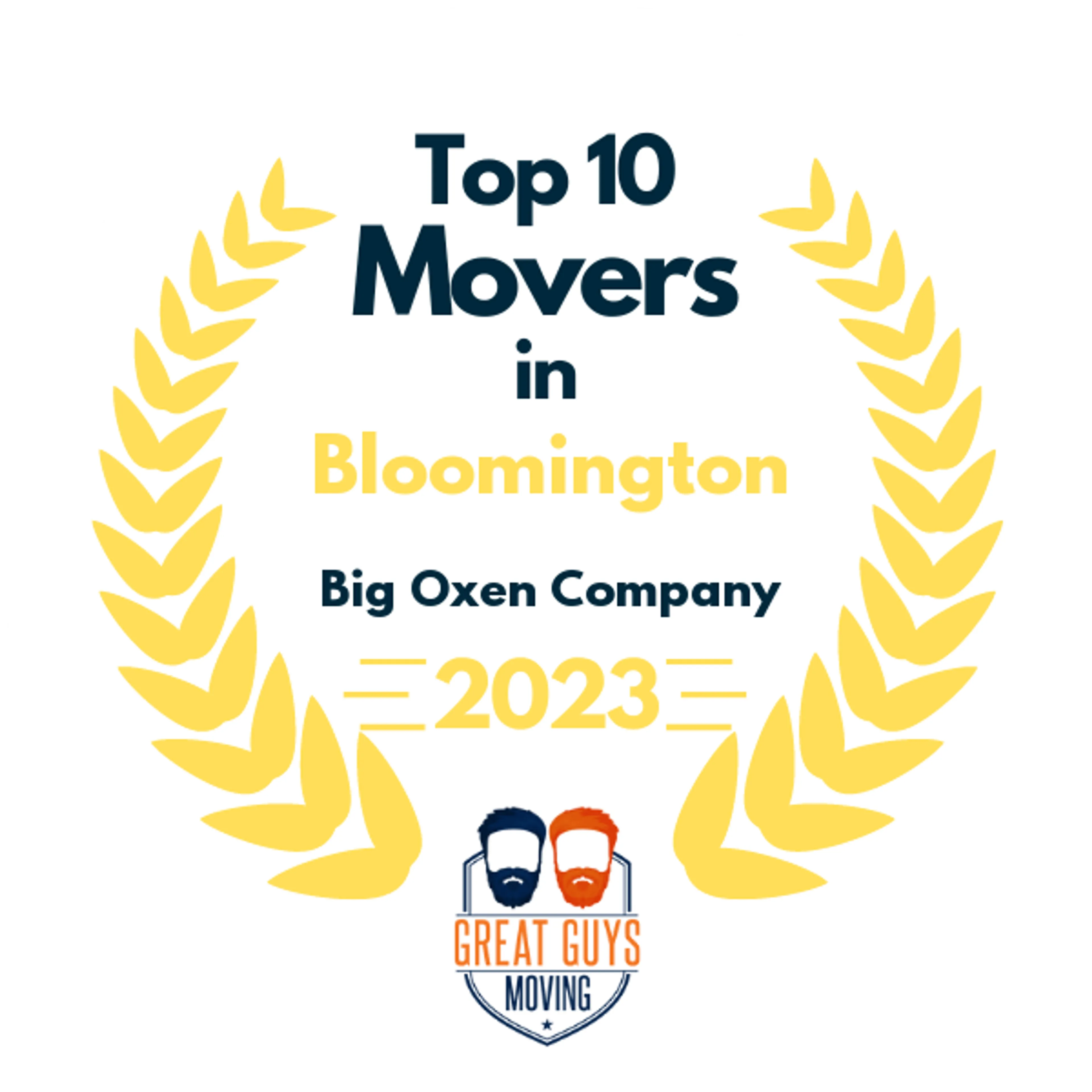 Top 10 Movers in Bloomington, IN 2023 award