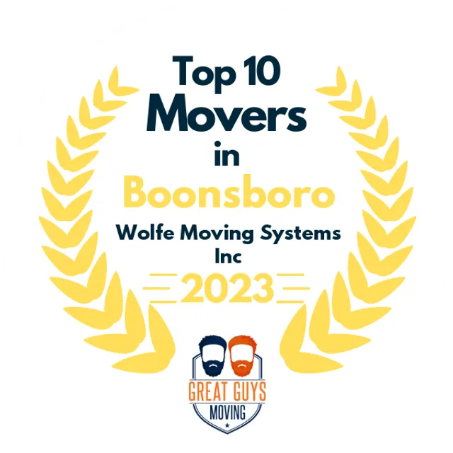 Top 10 Movers in Frederick, MD 2023 award