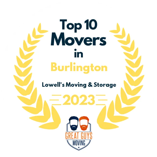 Top 10 Movers in Burlington, VT 2023 award