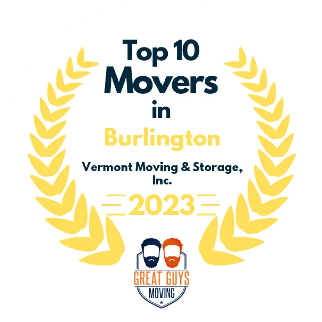 Top 10 Movers in Burlington, VT 2023 award