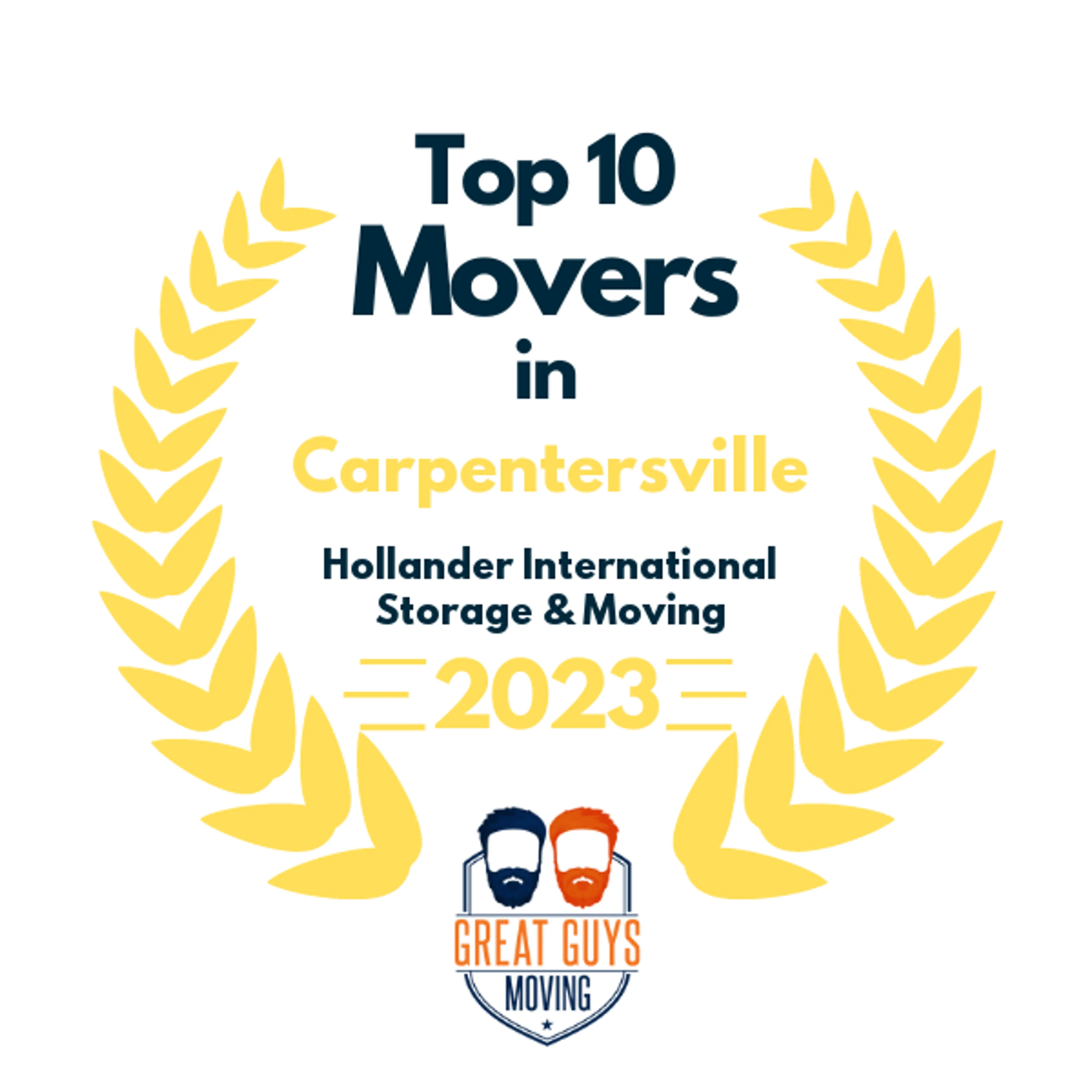 Top 10 Movers in Arlington Heights, IL 2023 award