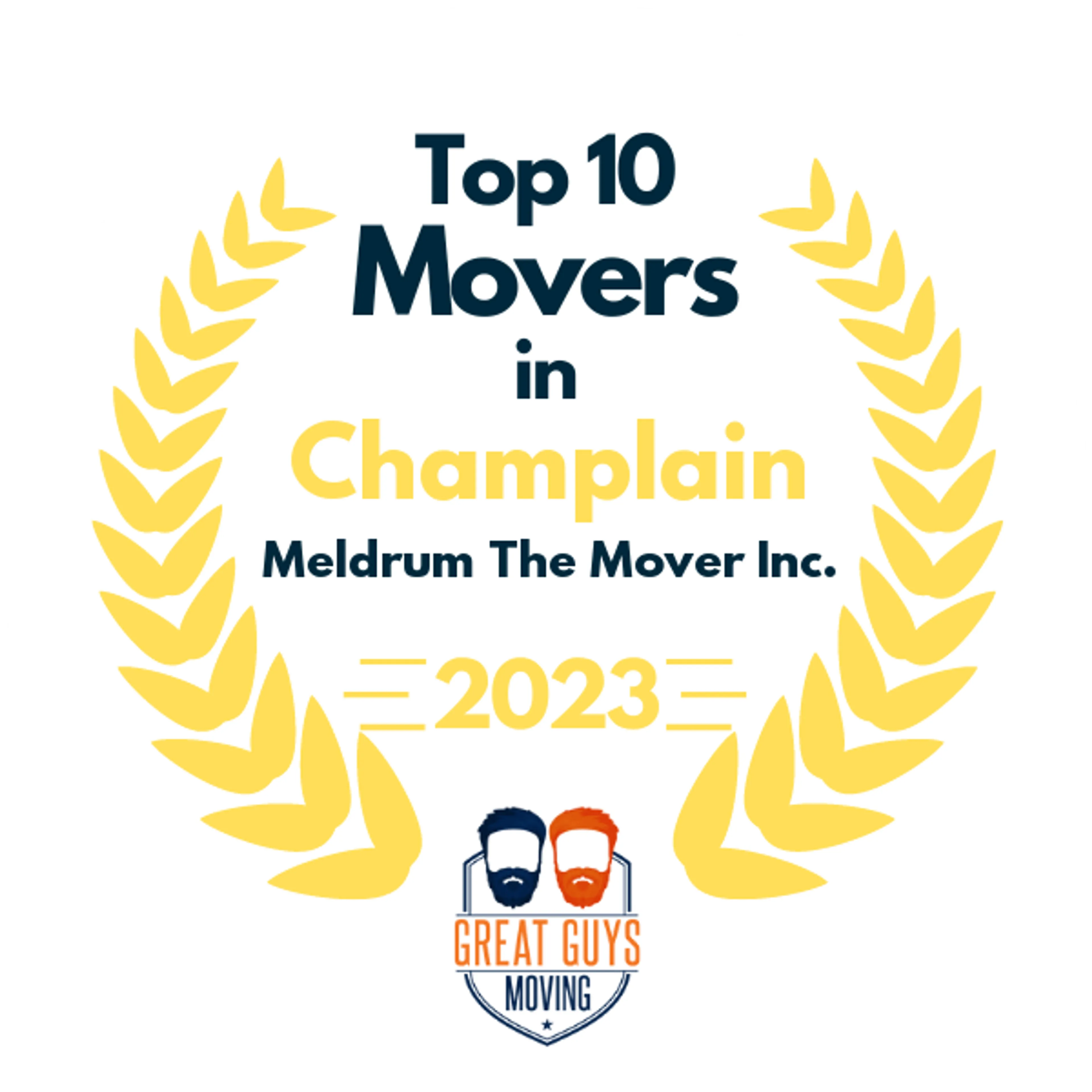 Top 10 Movers in Champlain, NY 2023 award