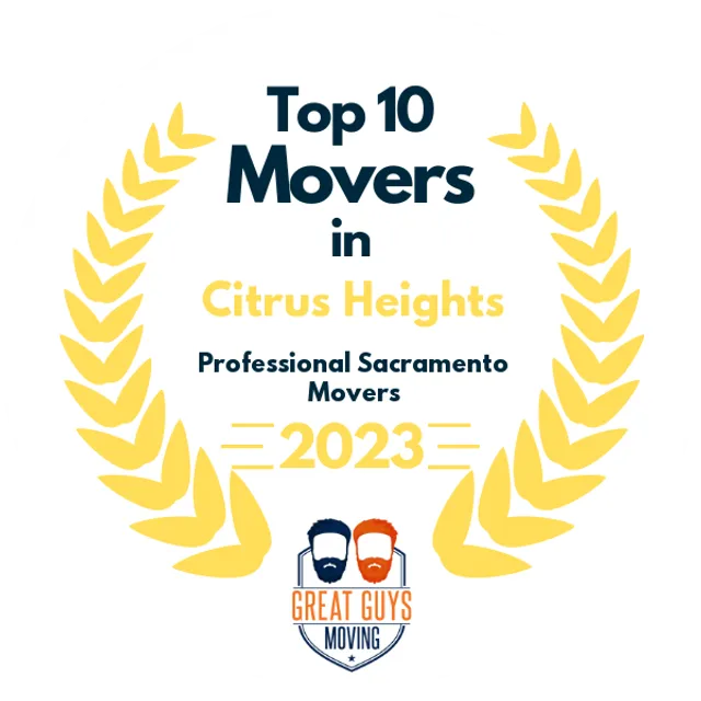 Top 10 Movers in Sacramento, CA 2023 award