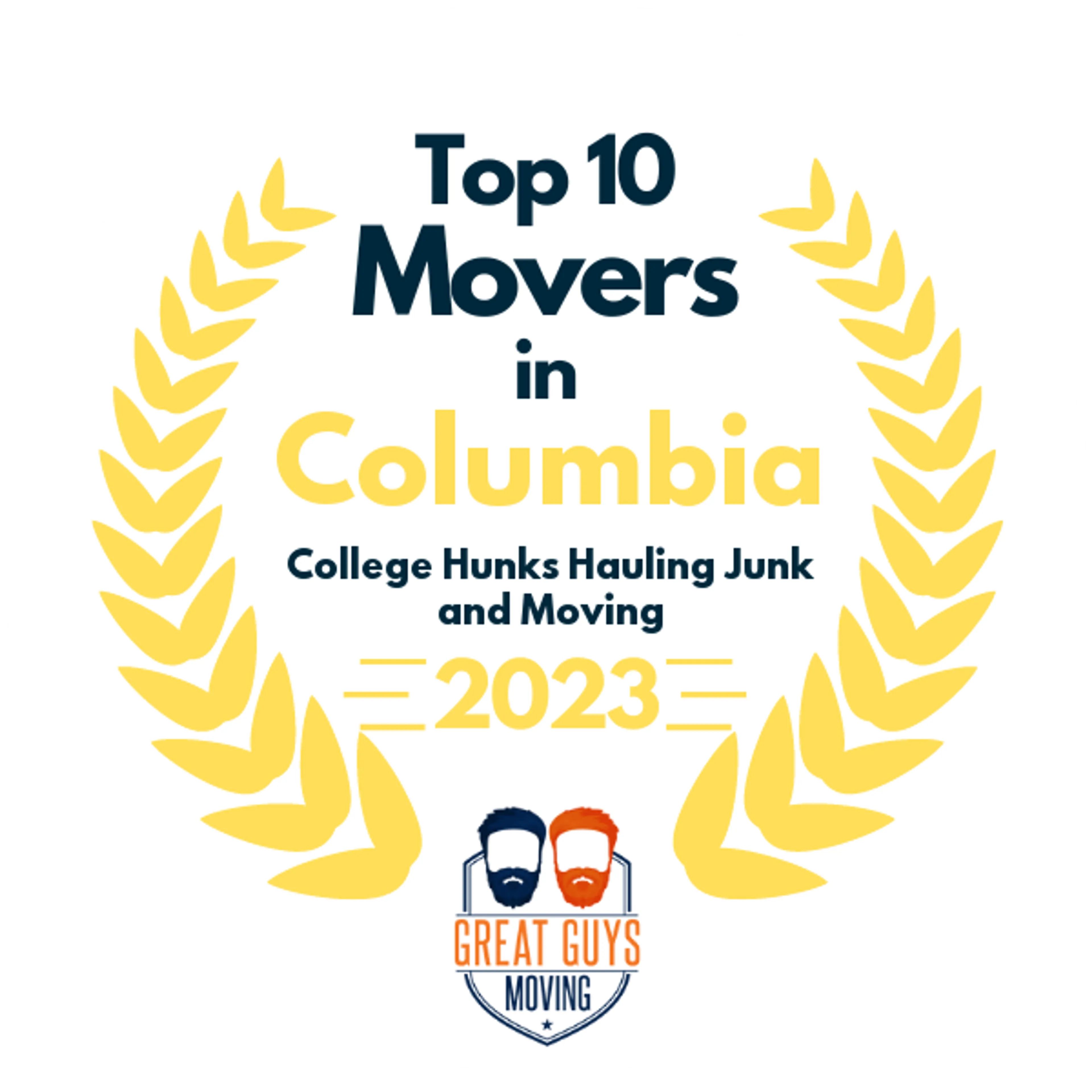 Top 10 Movers in Columbia, SC 2023 award
