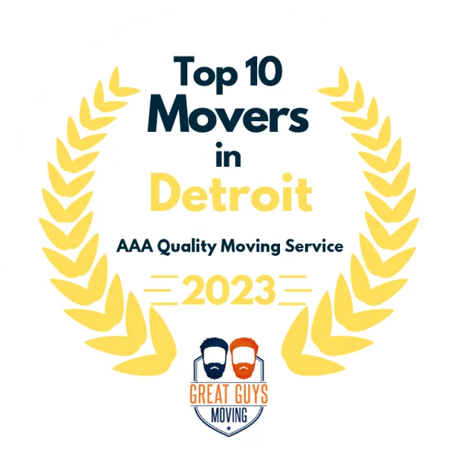 Top 10 Movers in Detroit, MI 2023 award