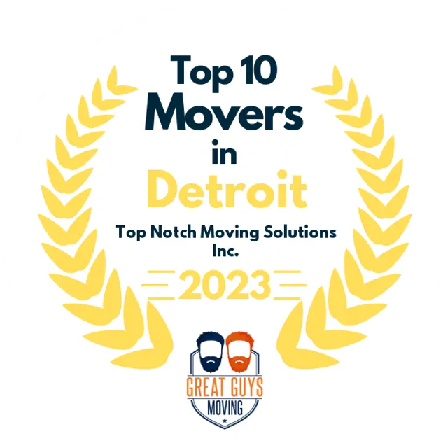 Top 10 Movers in Detroit, MI 2023 award