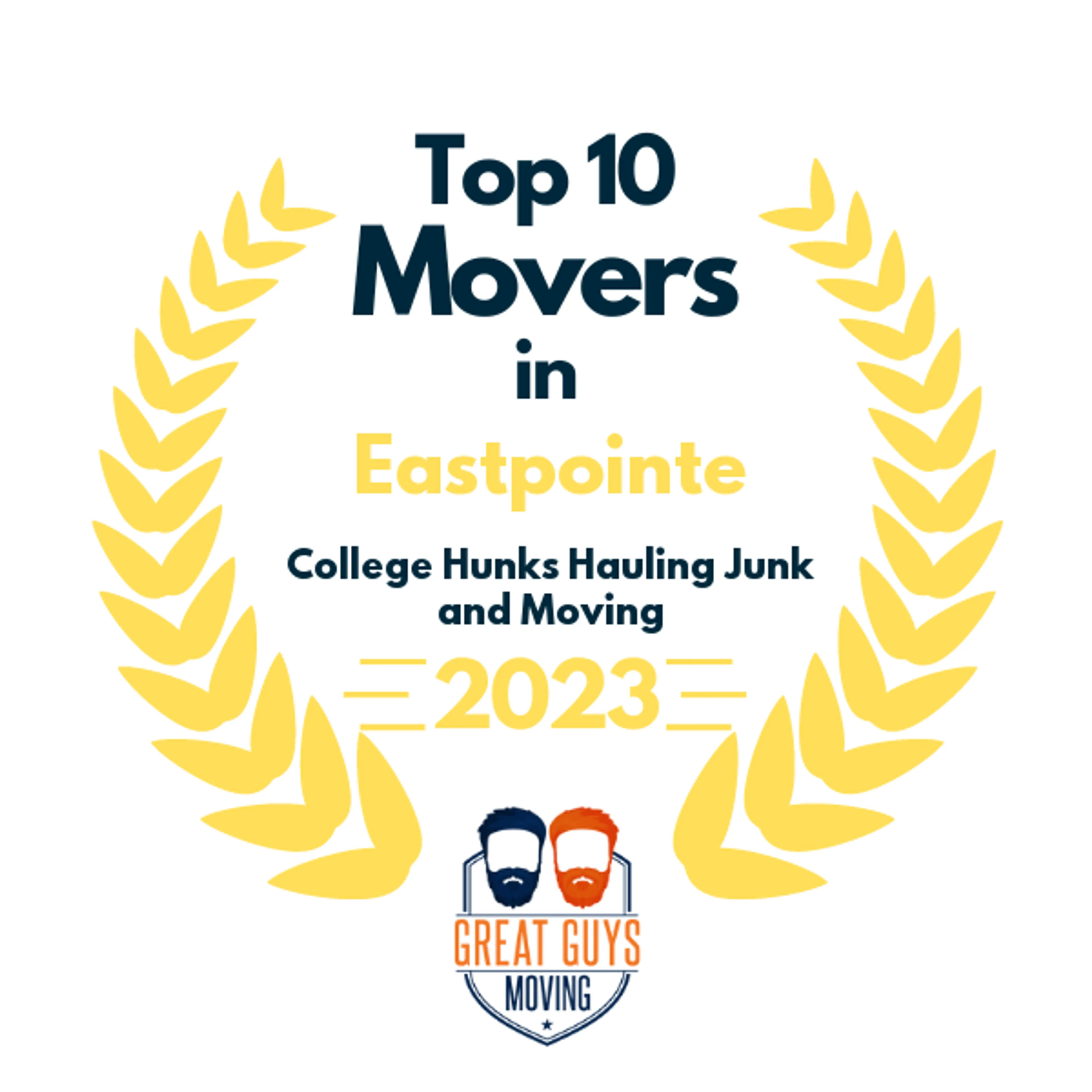 Top 10 Movers in Eastpointe, MI 2023 award