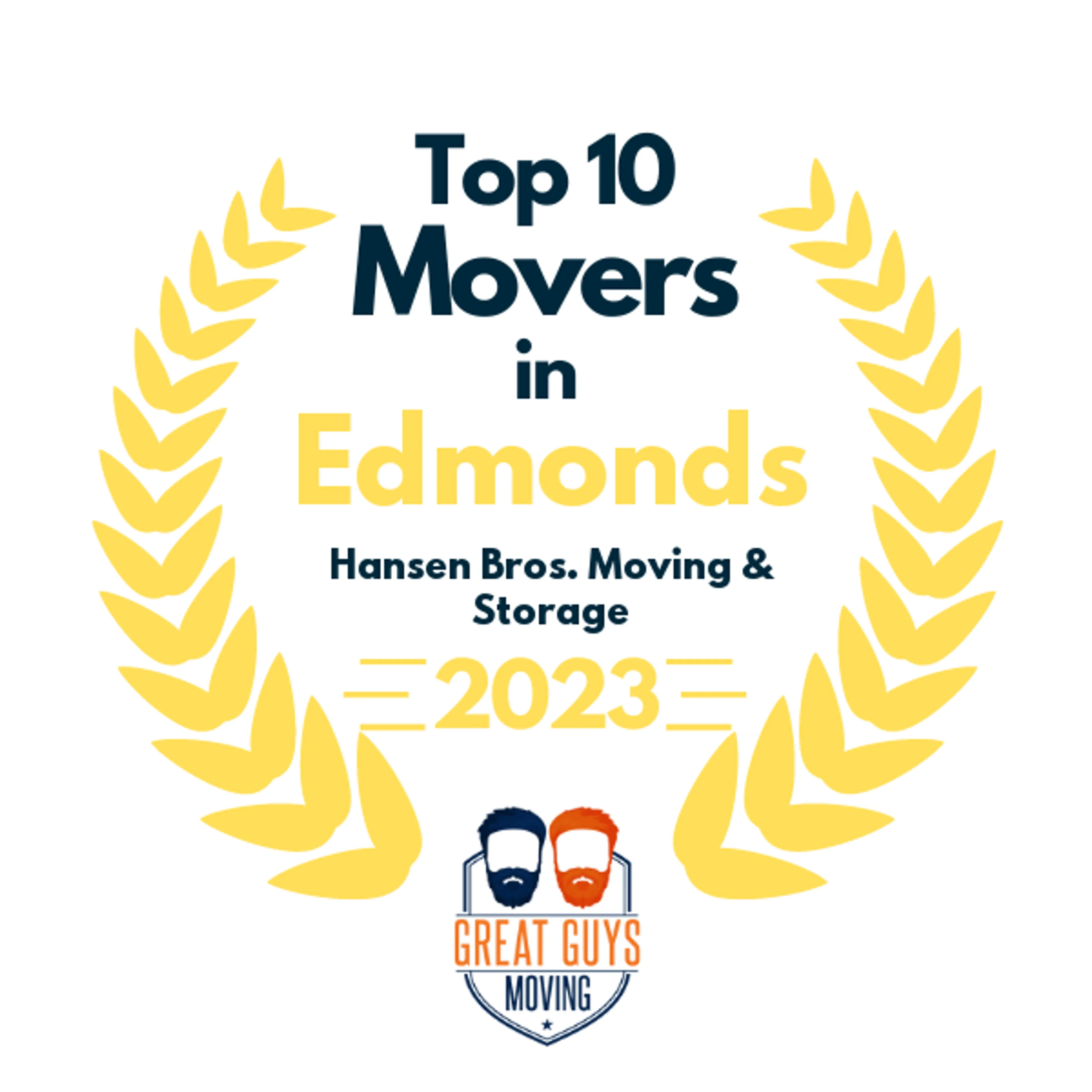 Top 10 Movers in Edmonds, WA 2023 award