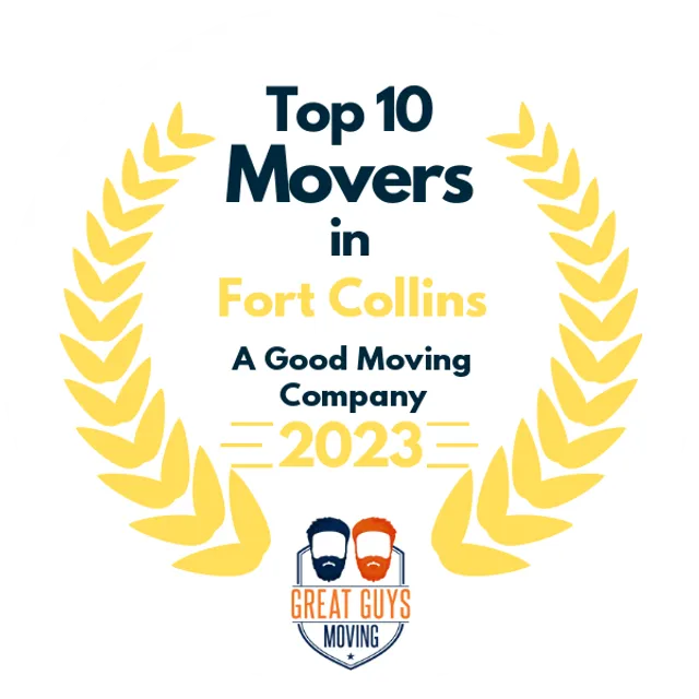 Top 10 Movers in Fort Collins, CO 2023 award