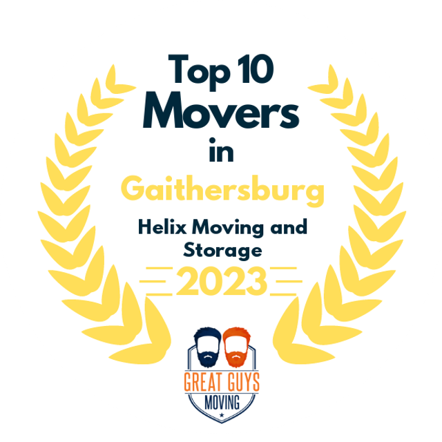 Top 10 Movers in Frederick, MD 2023 award