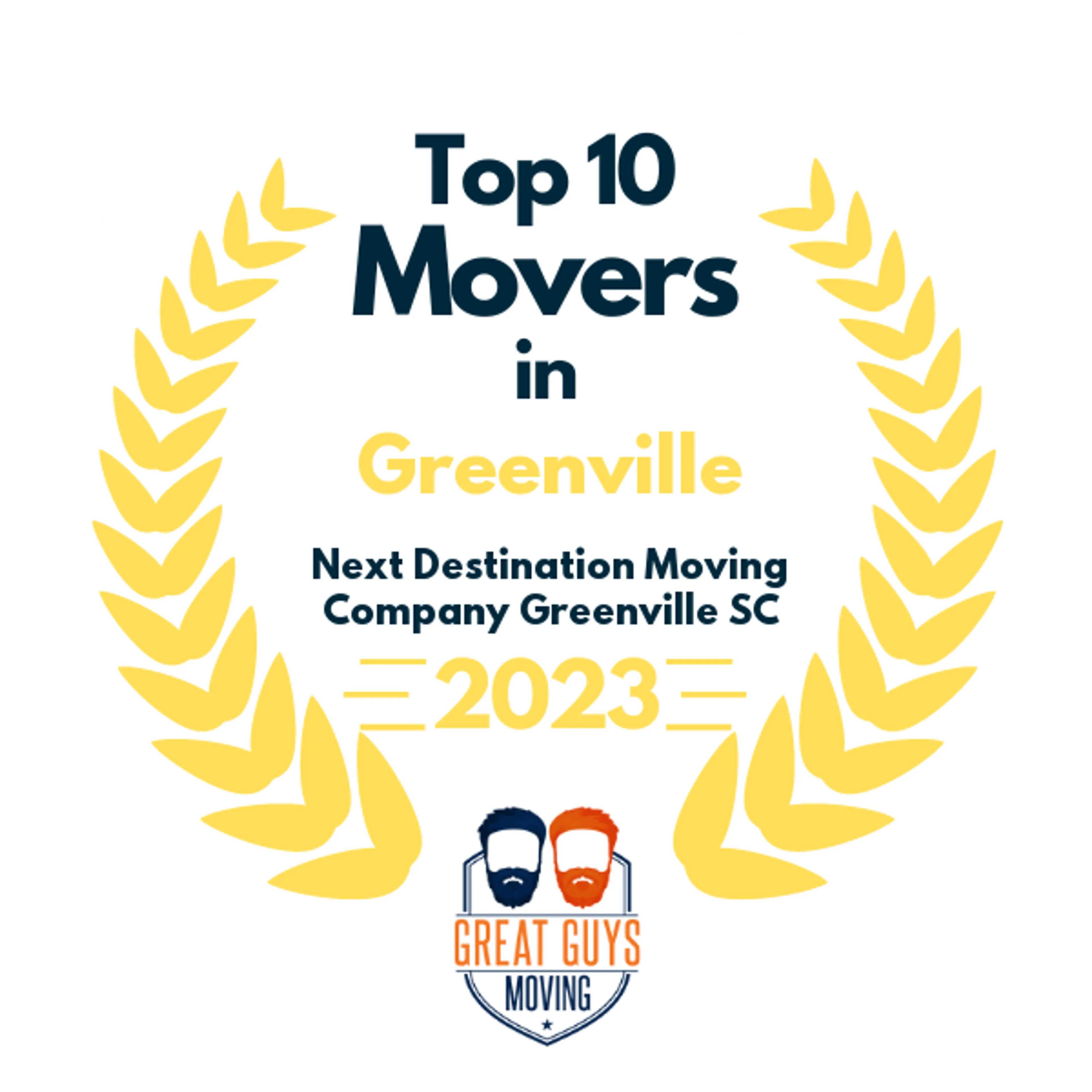 Top 10 Movers in Greenville, SC 2023 award