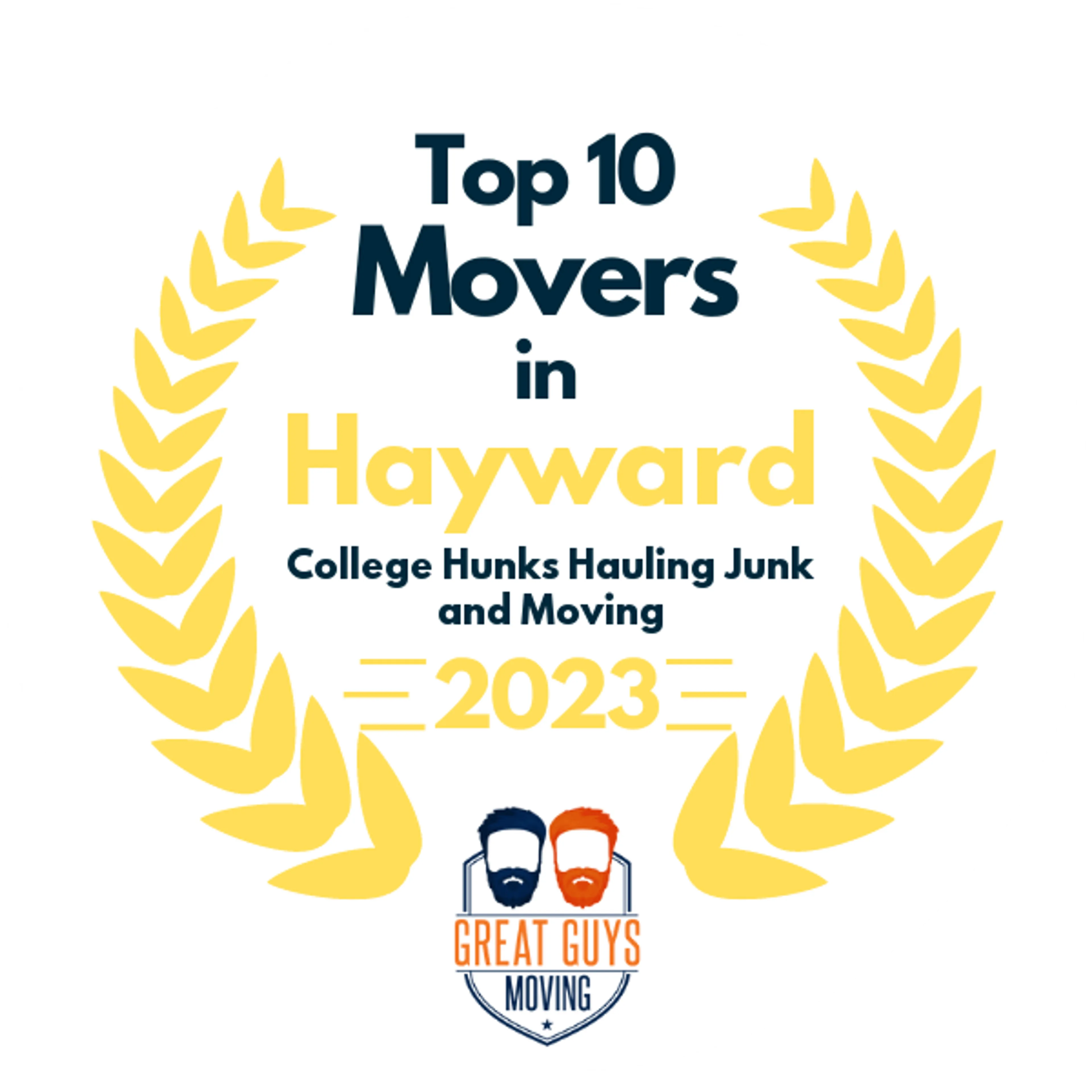 Top 10 Movers in Hayward, CA 2023 award