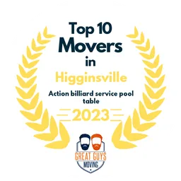 top 10 ranked movers in higginsville 2023 action billiard service pool table image