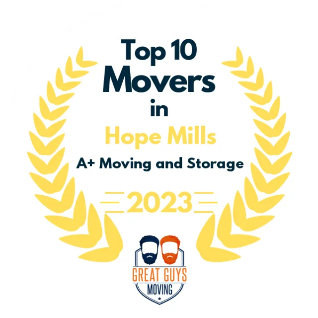 Top 10 Movers in Fayetteville, NC 2023 award