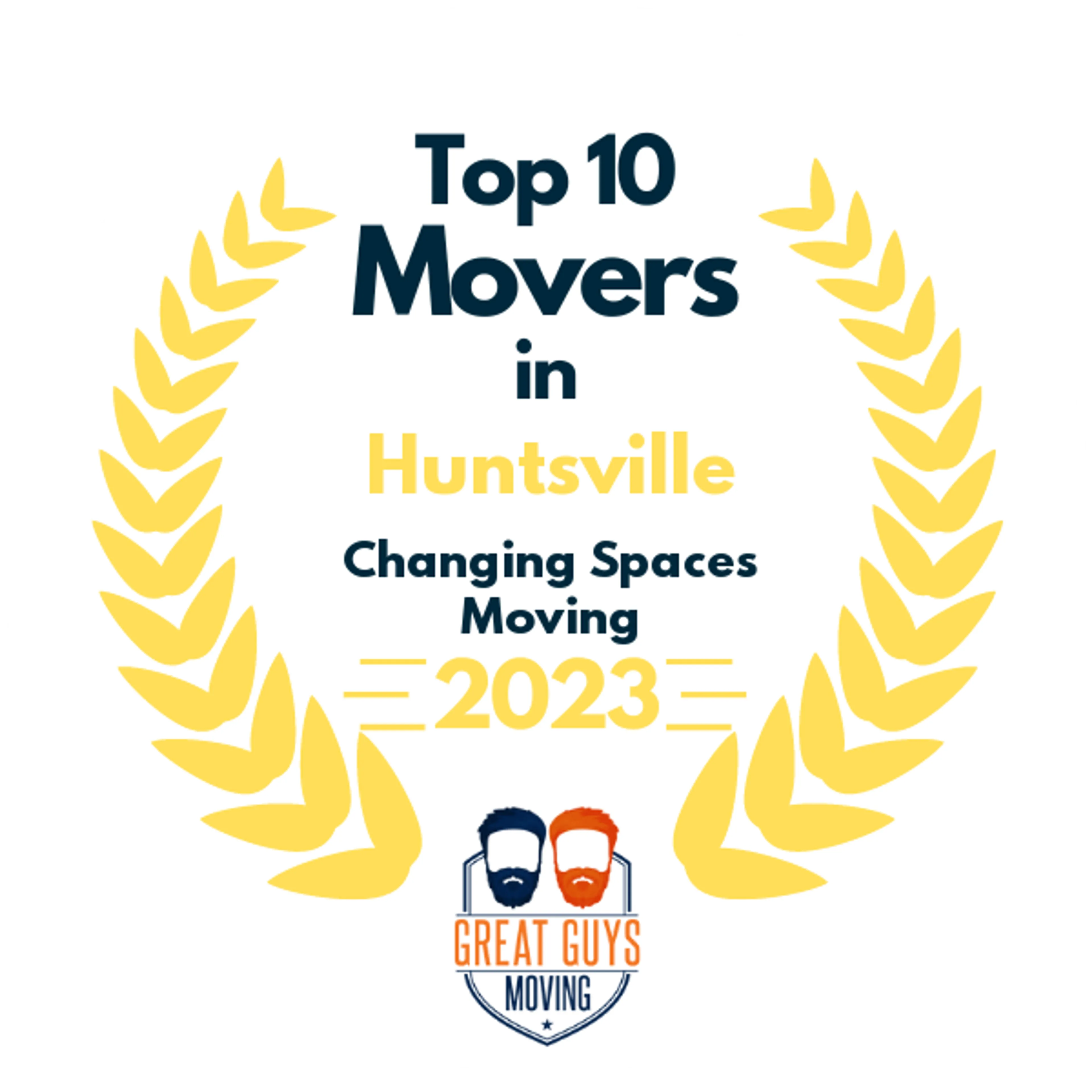 Top 10 Movers in Huntsville, AL 2023 award