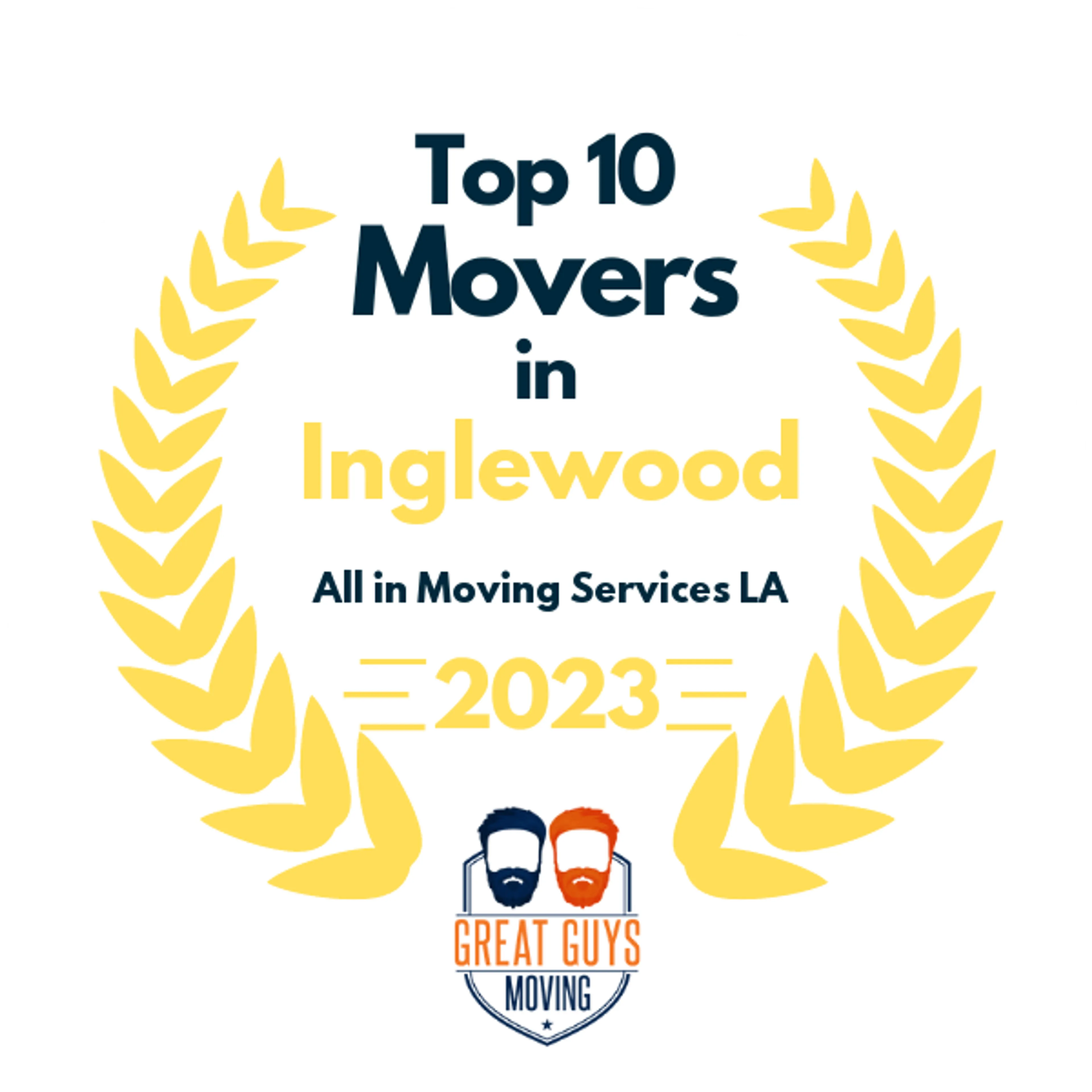 Top 10 Movers in Los Angeles, CA 2023 award