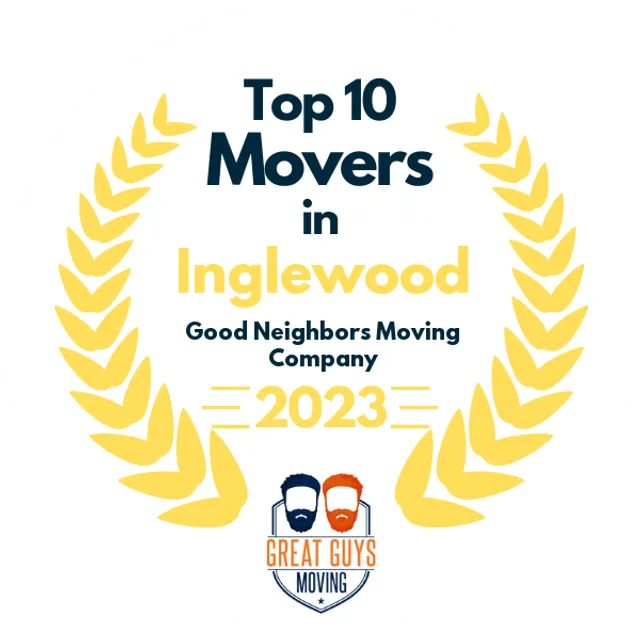 Top 10 Movers in Los Angeles, CA 2023 award