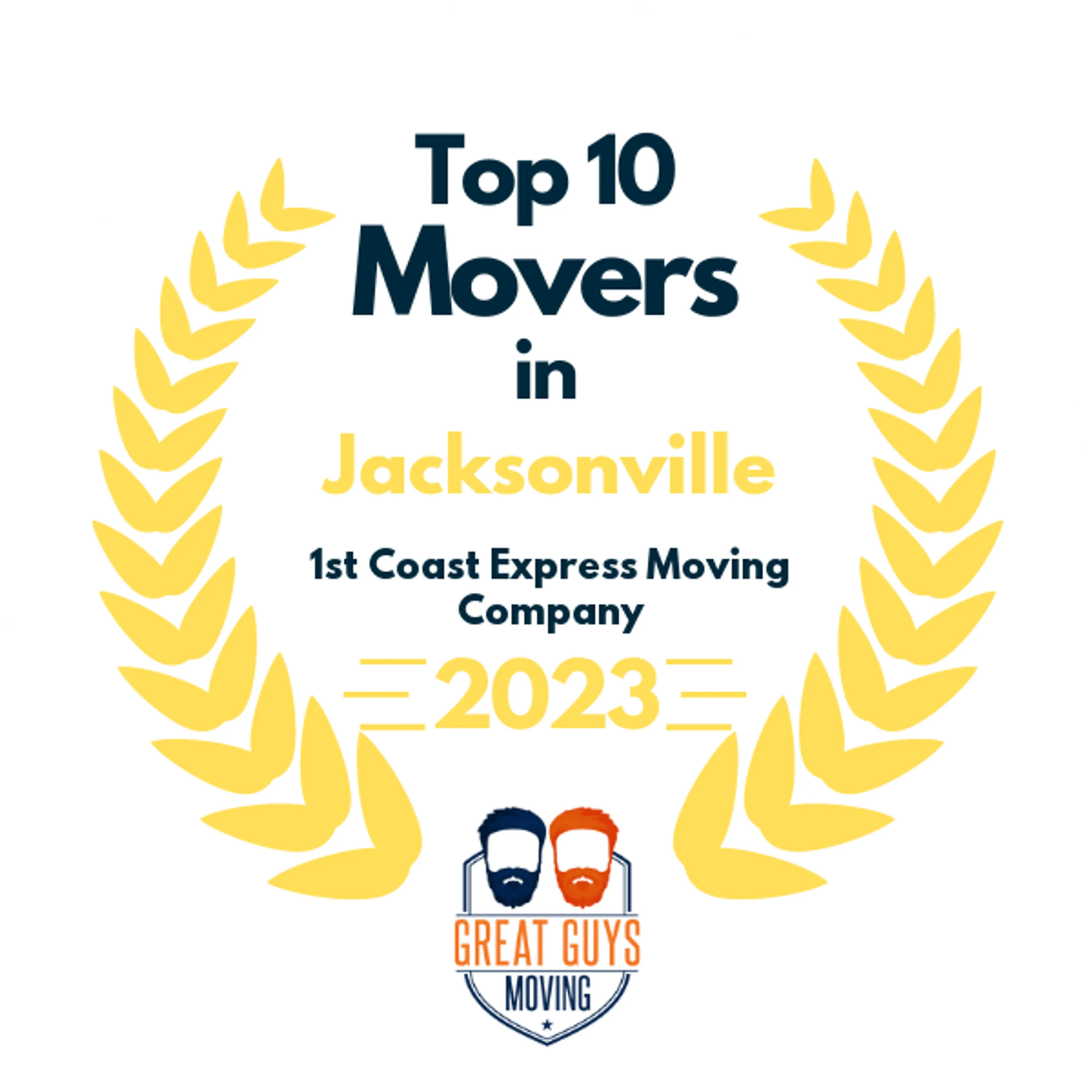 Top 10 Movers in Jacksonville, FL 2023 award