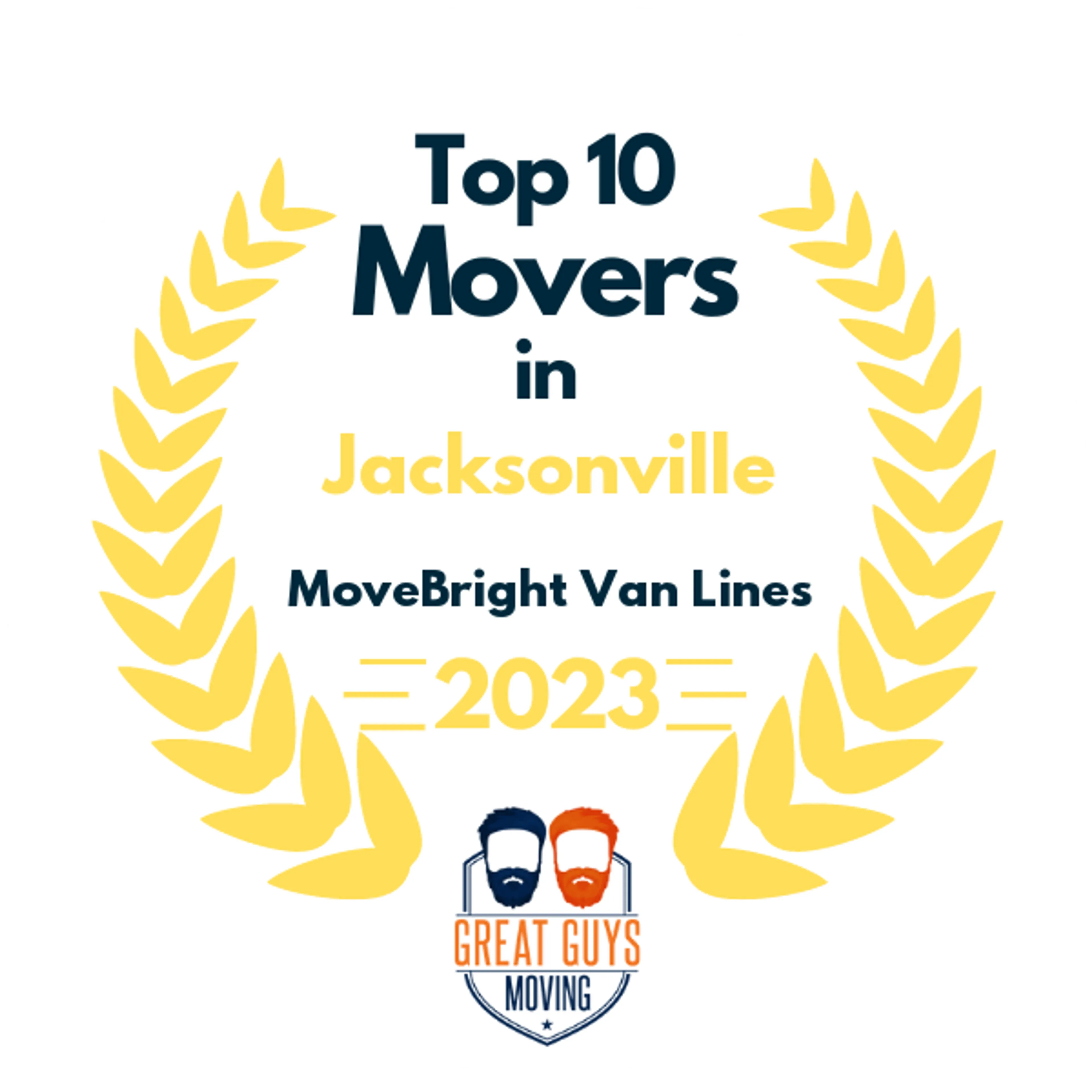 Top 10 Movers in Jacksonville, FL 2023 award