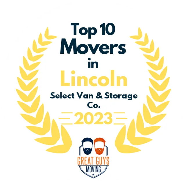 Top 10 Movers in Lincoln, NE 2023 award