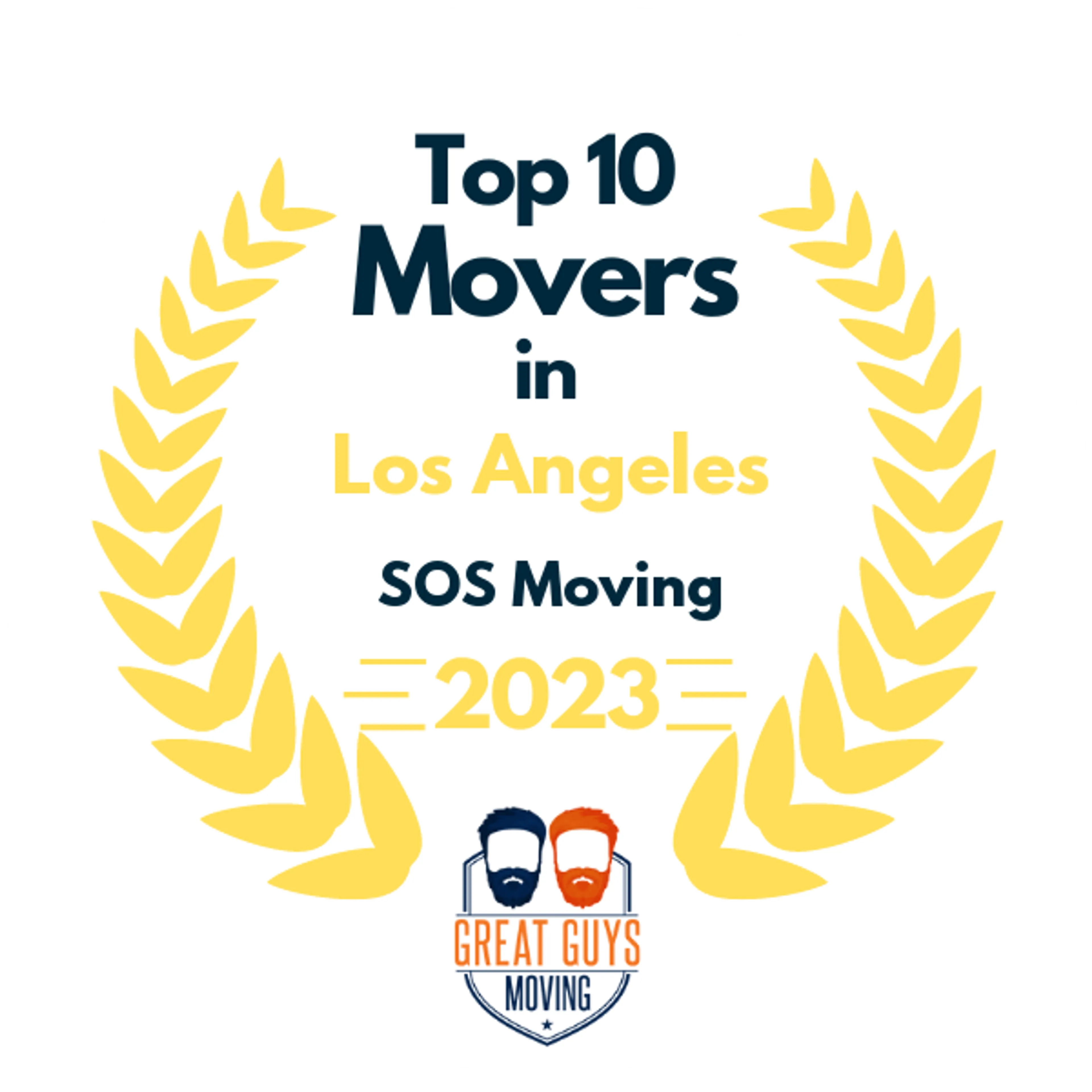Top 10 Movers in Los Angeles, CA 2023 award